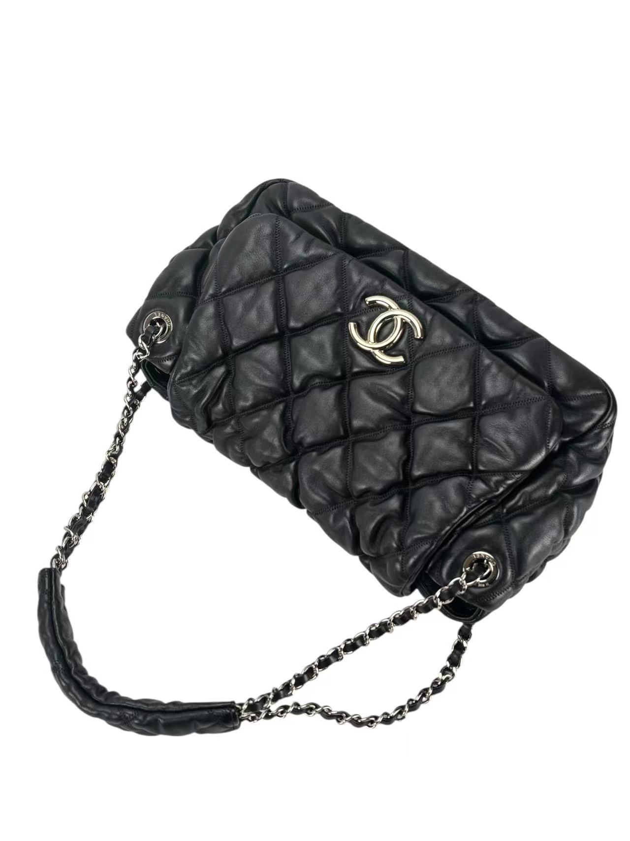 CHANEL - Bubble Quilted Leather Shoulder Bag