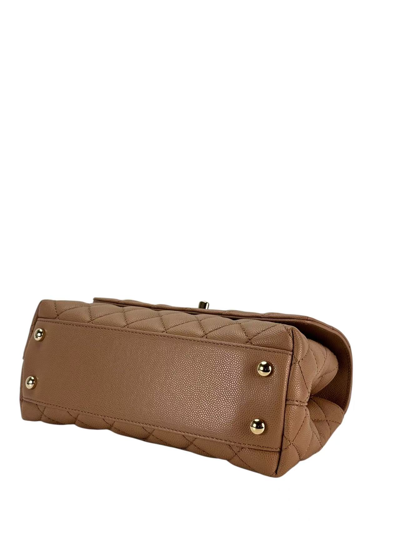 CHANEL - 22K Beige Caviar Skin Coco Handle Bag