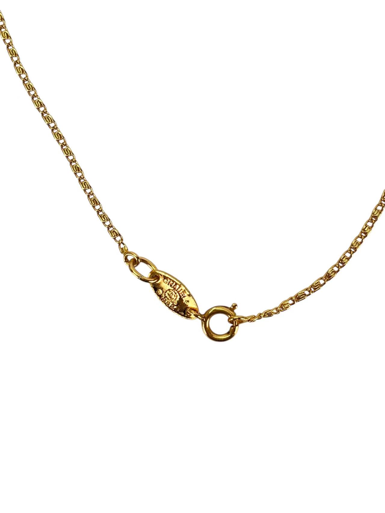 CHANEL - Gold CC Logo Pendant Necklace(1982)