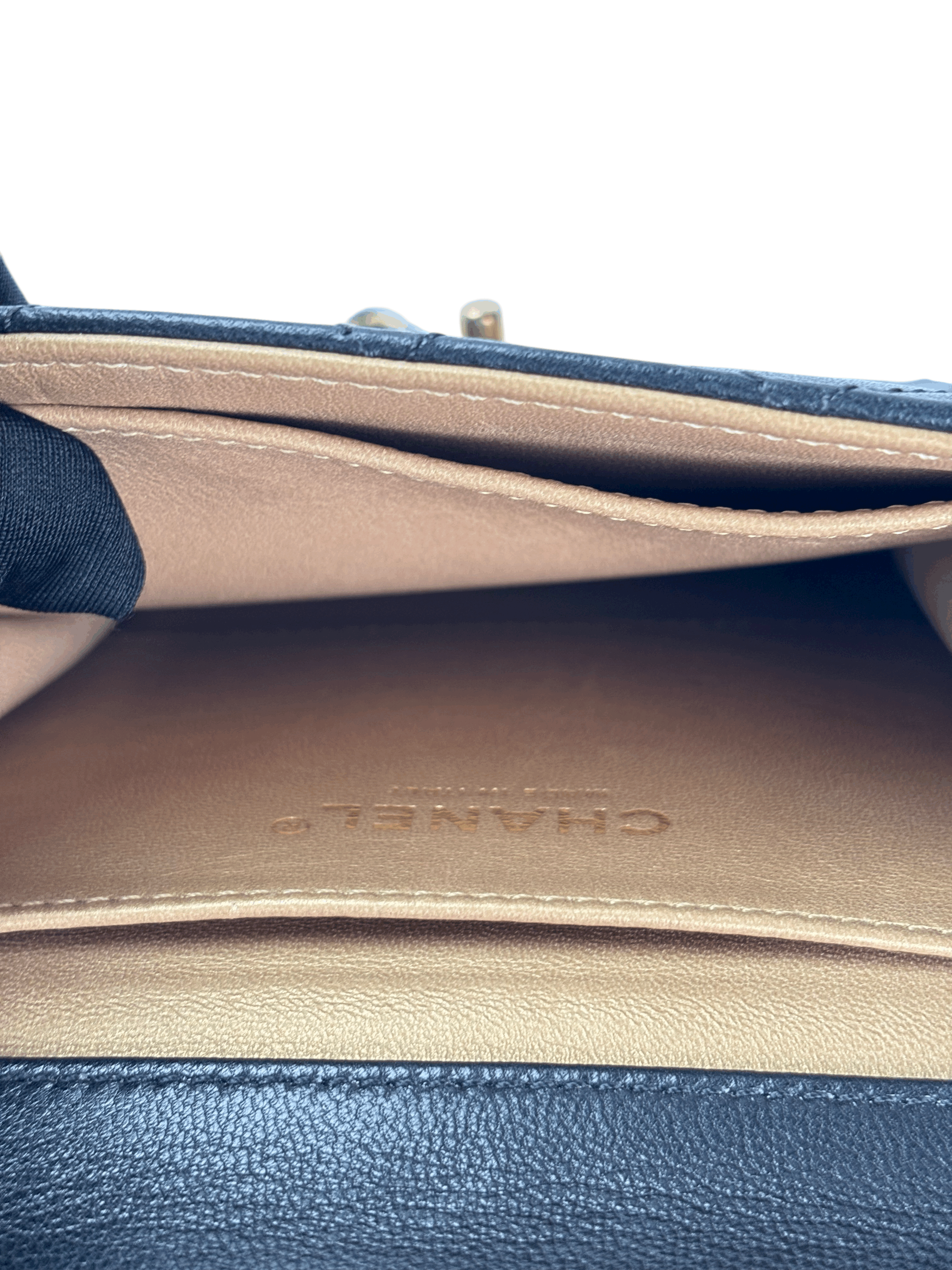 CHANEL - Black Lambskin Mini Chic Vertical Pearls Flap Bag