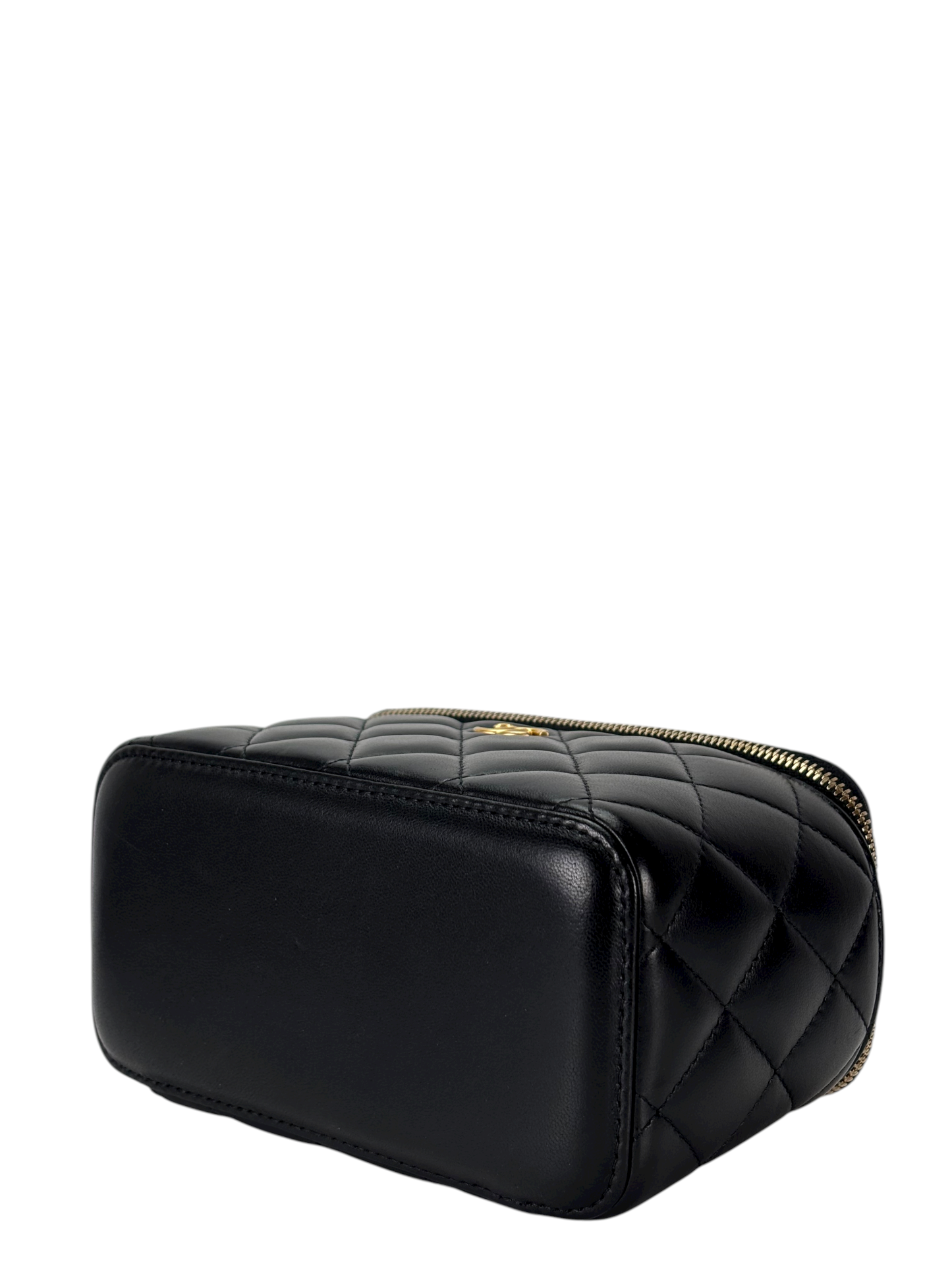 CHANEL - Black Lambskin Chain Vanity Shoulder Bag