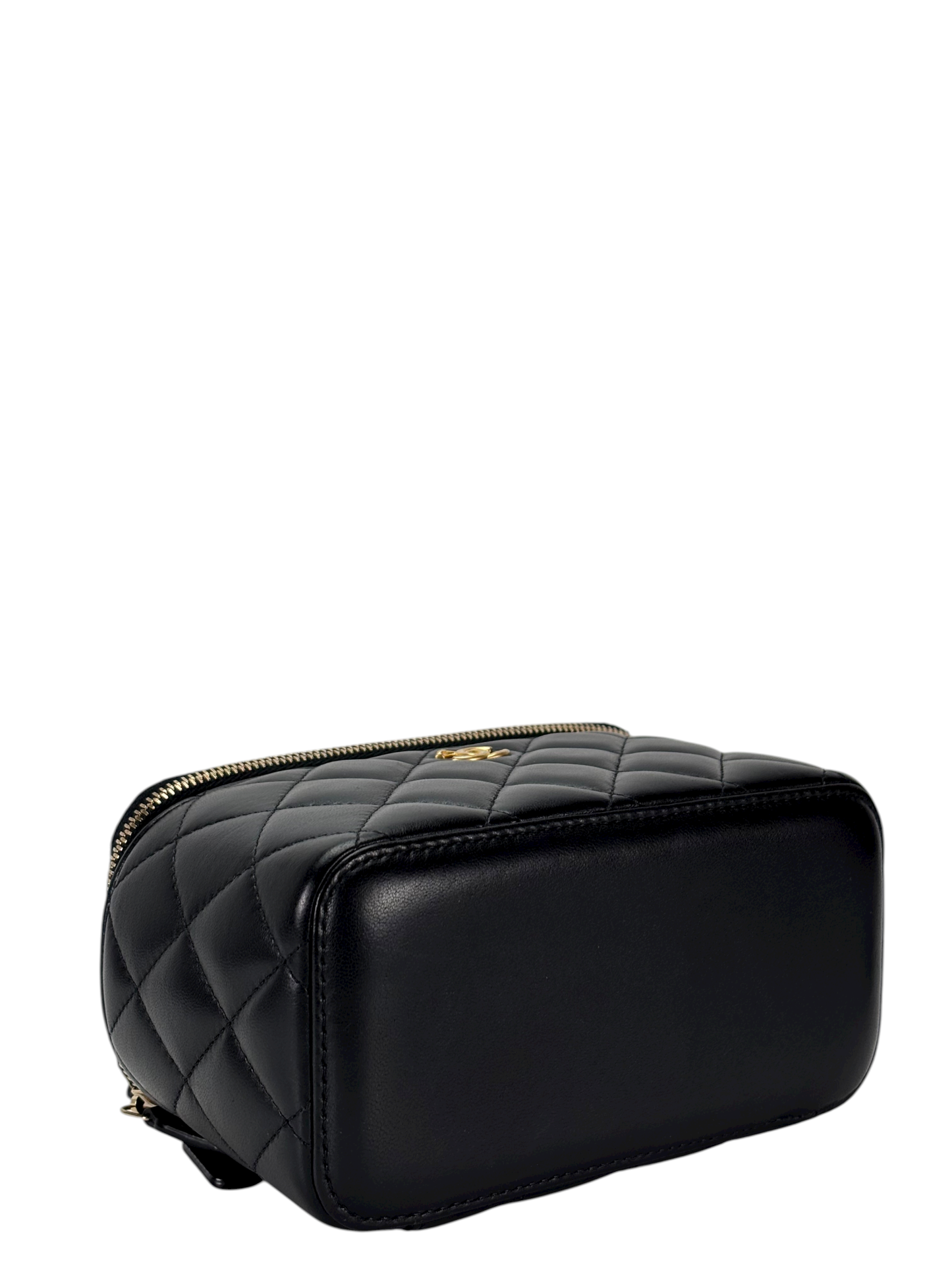 CHANEL - Black Lambskin Chain Vanity Shoulder Bag