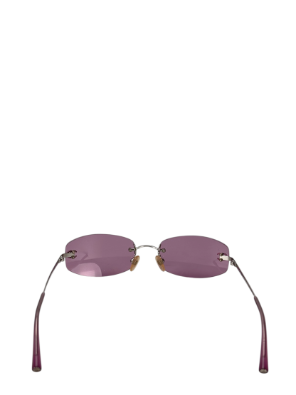 CHANEL - Purple Rectangular Tinted Rimless Sunglasses