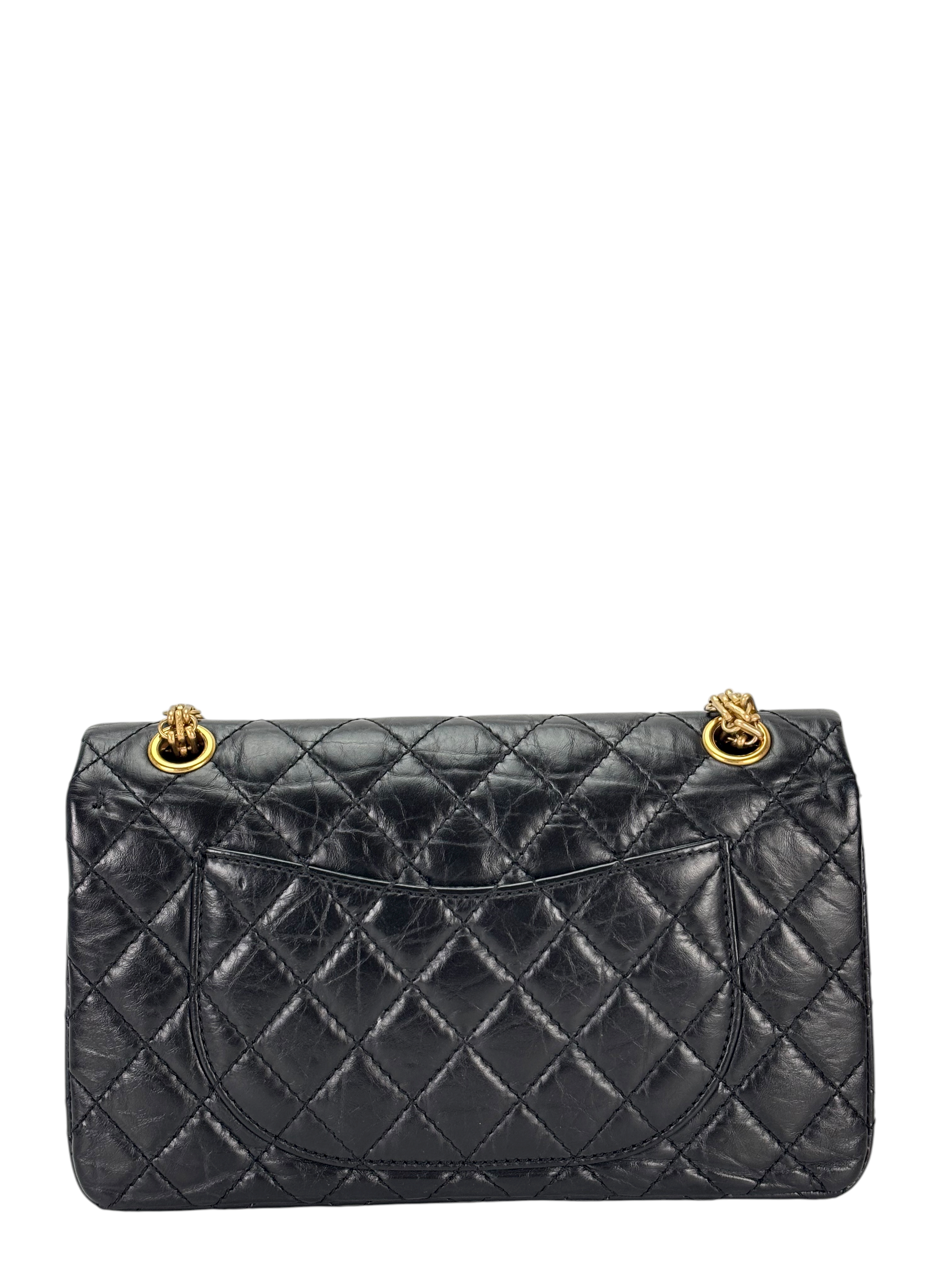 CHANEL - 2.55 Reissue 225 Flap Black Calfskin Gold Hardware