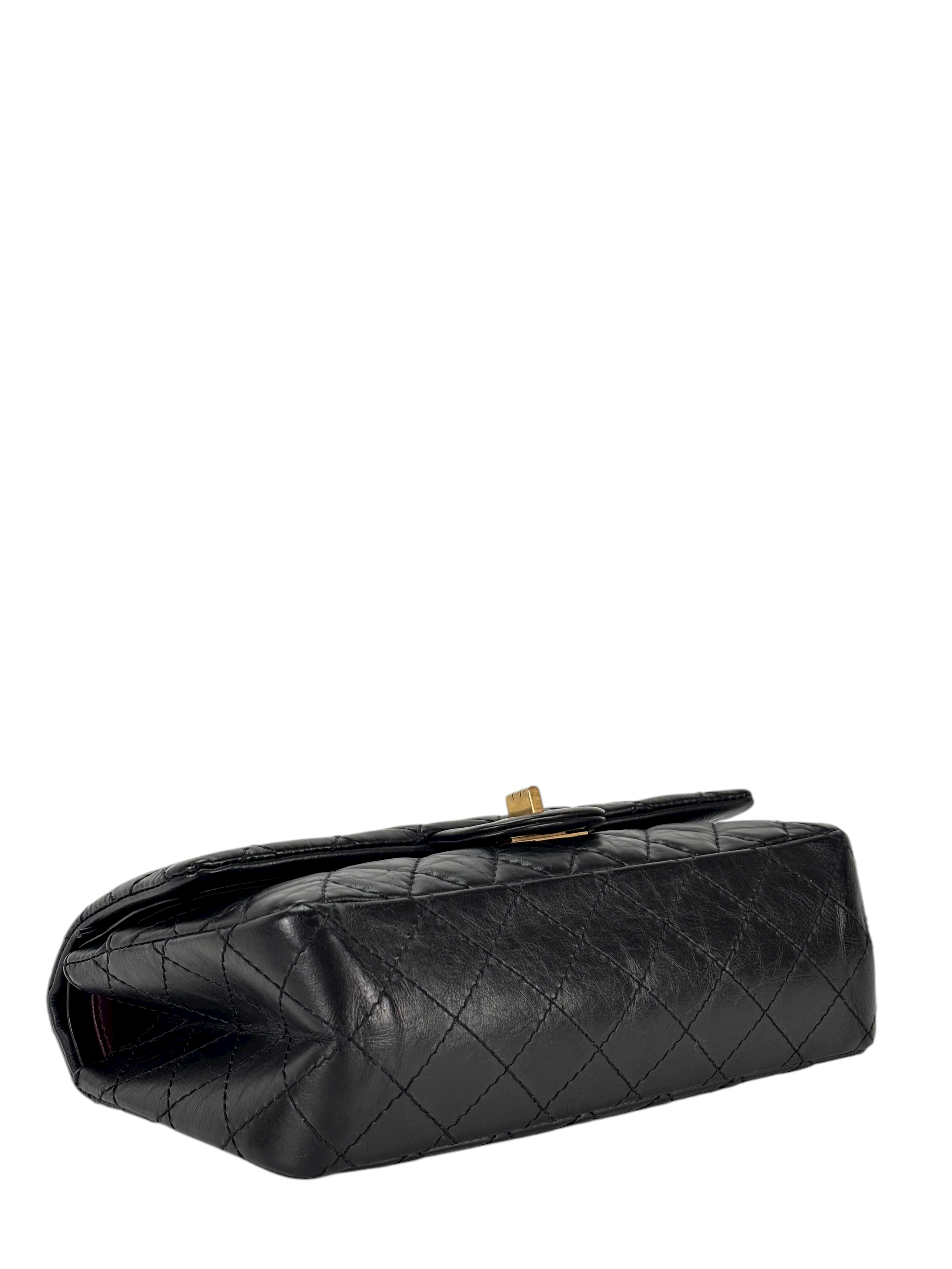 CHANEL - 2.55 Reissue 225 Flap Black Calfskin Gold Hardware