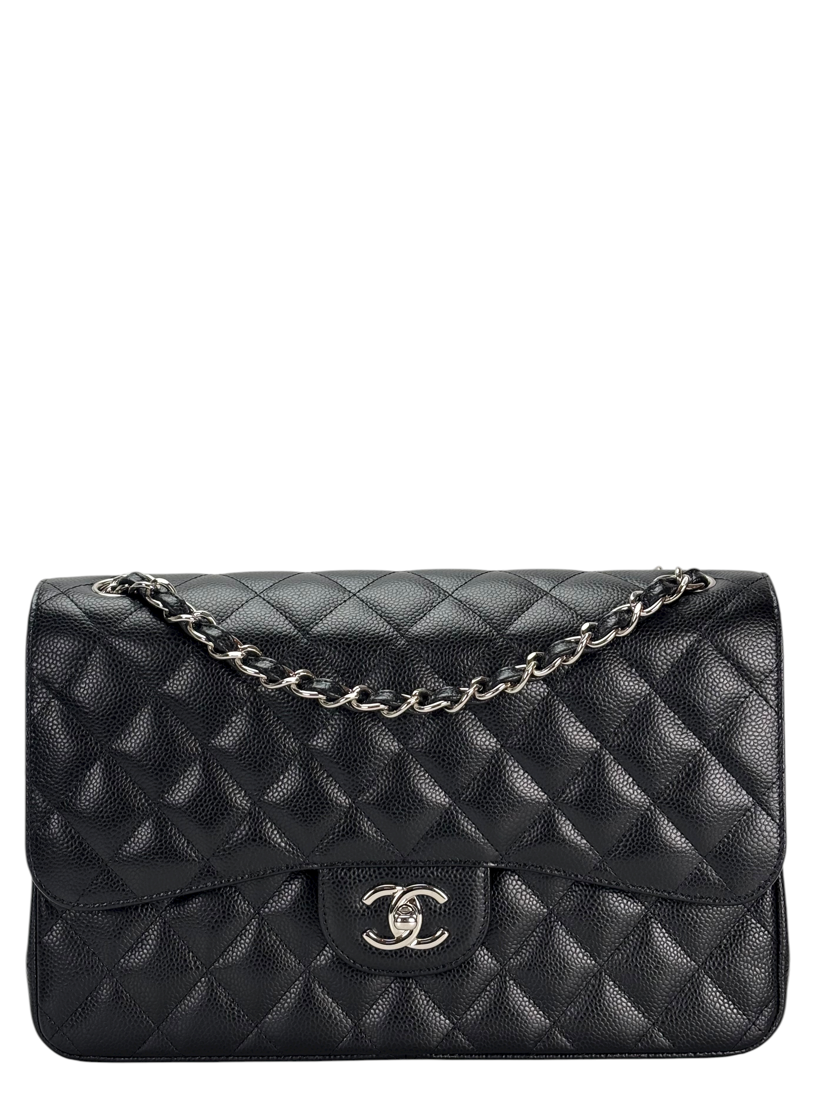 CHANEL - Black Caviar Jumbo 30 Flap Bag