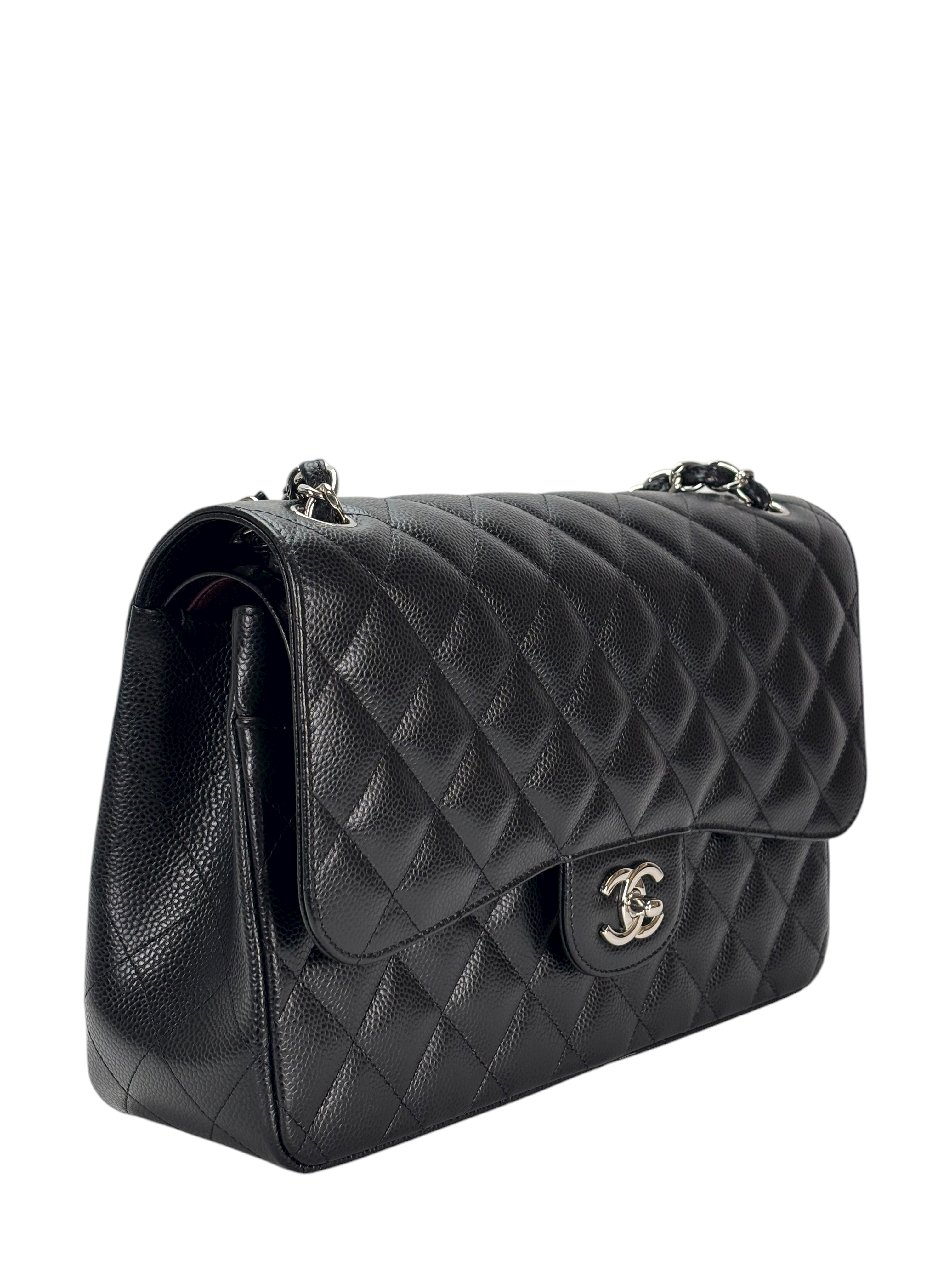 CHANEL - Black Caviar Jumbo 30 Flap Bag