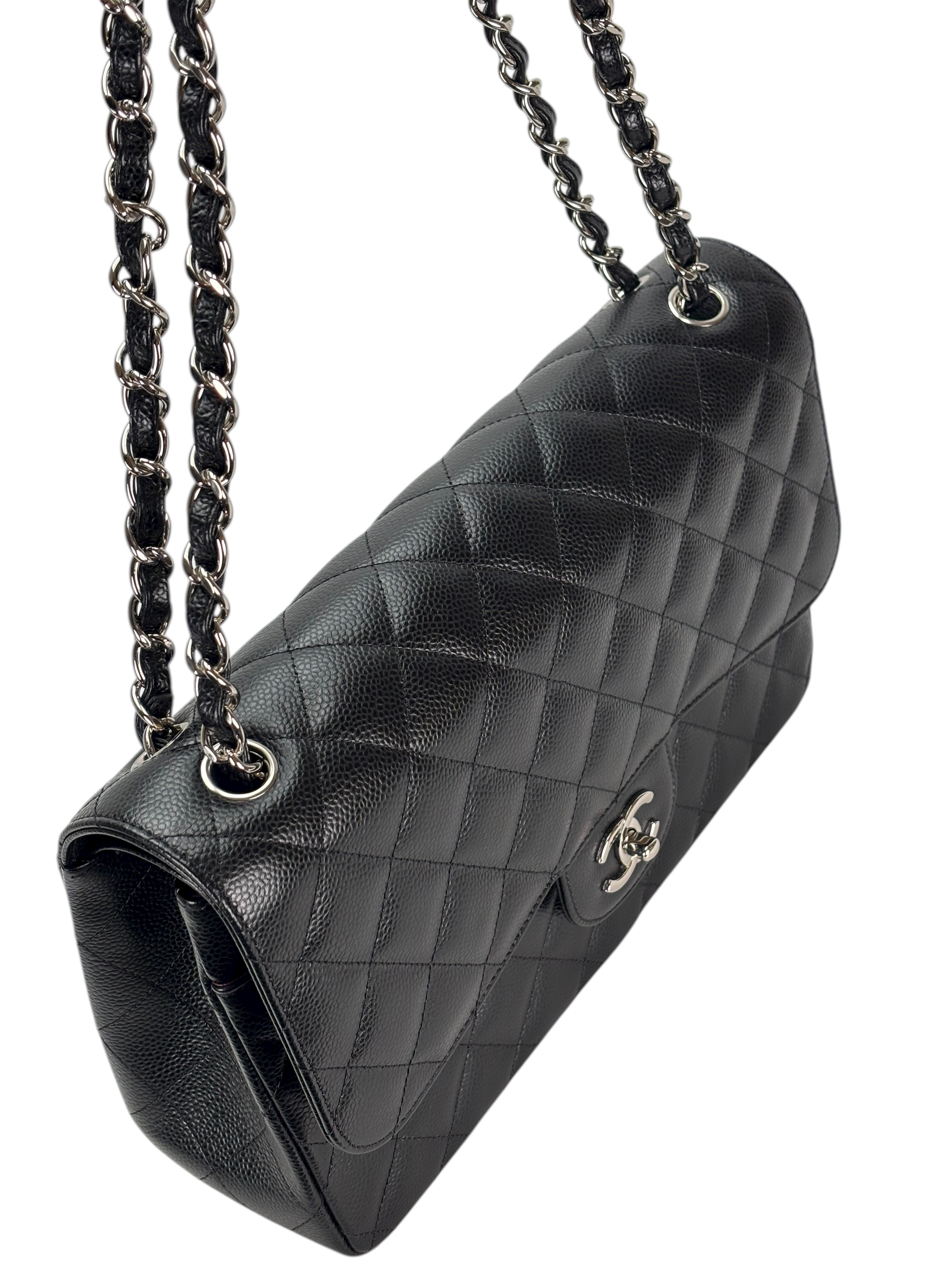 CHANEL - Black Caviar Jumbo 30 Flap Bag