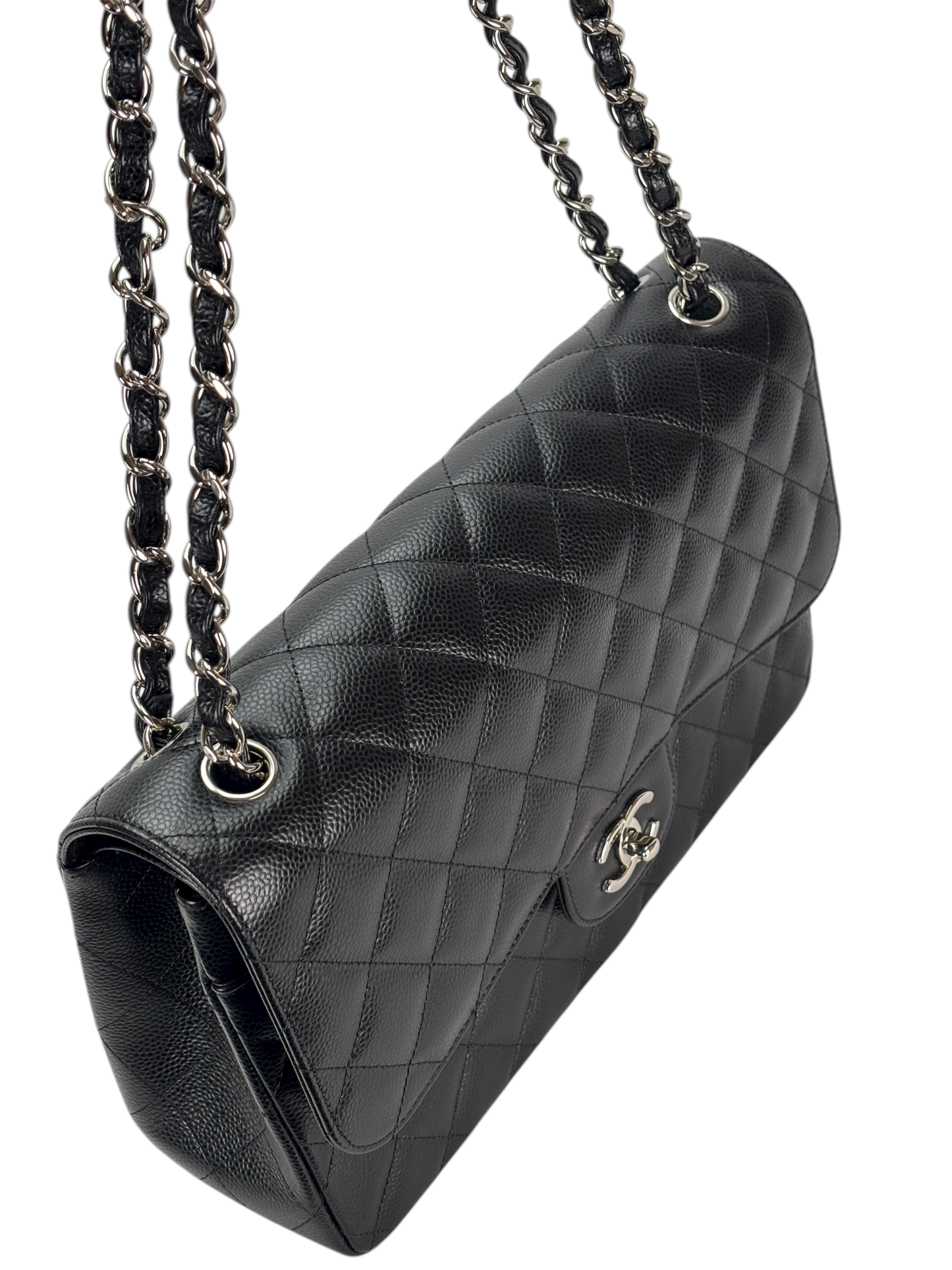 CHANEL - Black Caviar Jumbo 30 Flap Bag