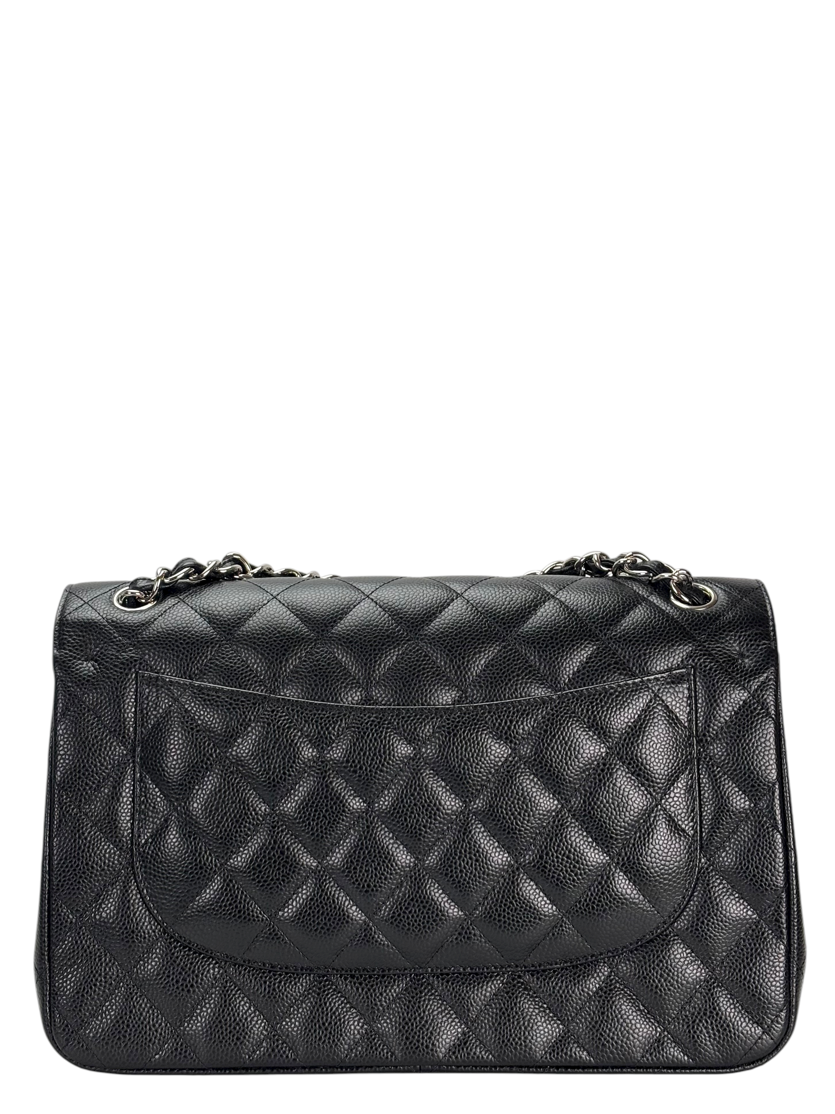 CHANEL - Black Caviar Jumbo 30 Flap Bag