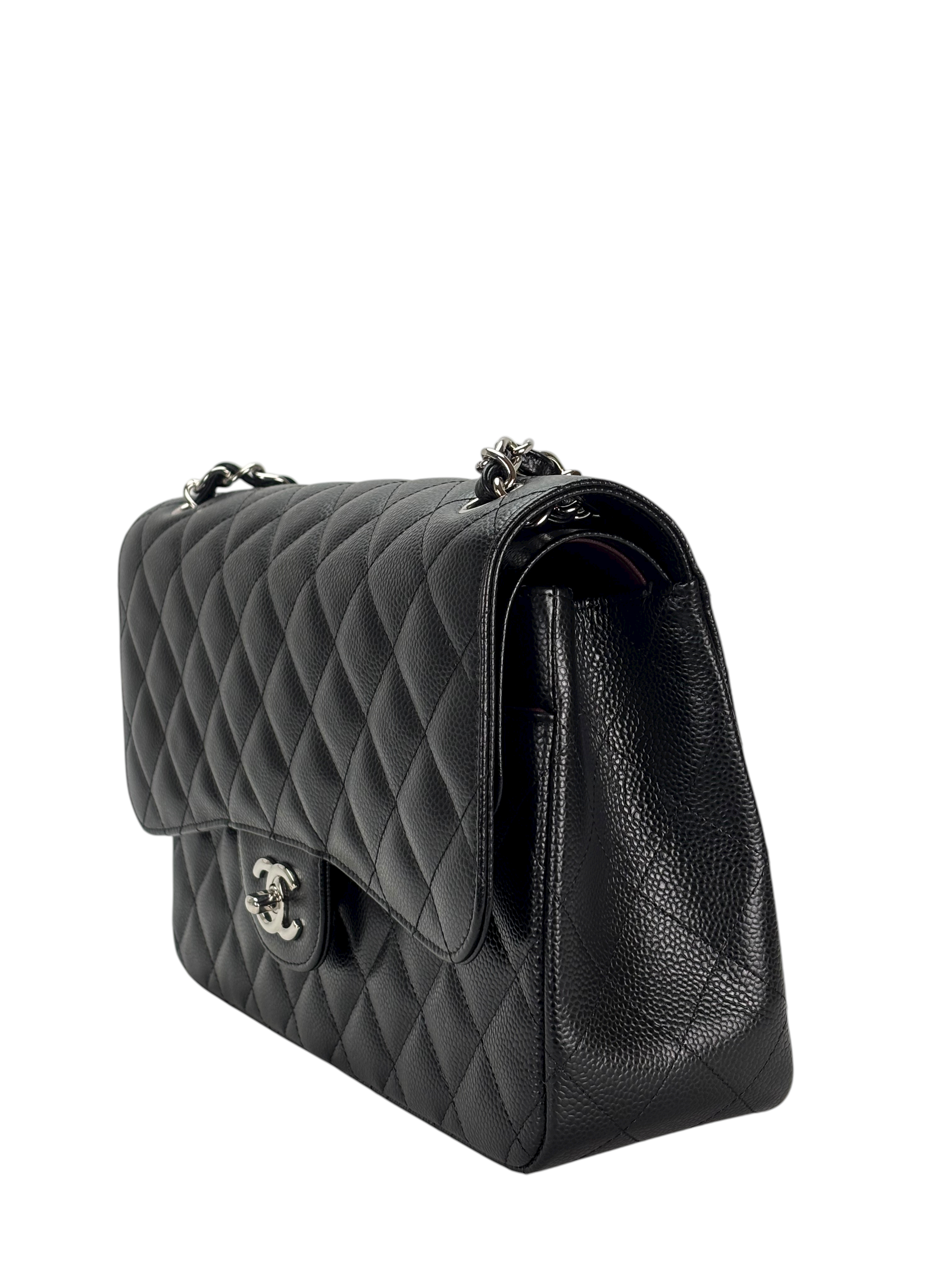 CHANEL - Black Caviar Jumbo 30 Flap Bag