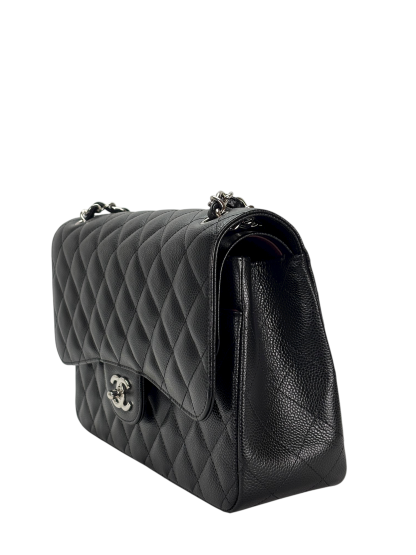 CHANEL - Black Caviar Jumbo 30 Flap Bag