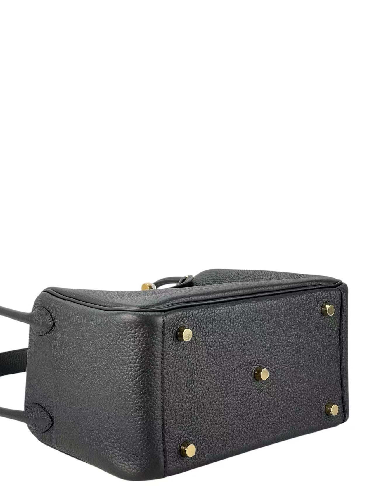 HERMES - Lindy 26 Black TC Gold Hardware 