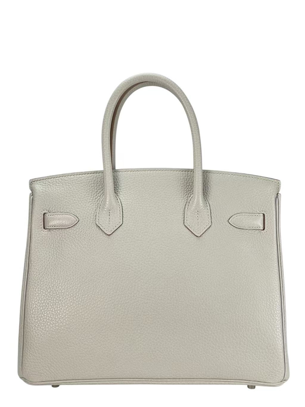 HERMES - Birkin 30 Pearl Grey Togo Palladium Hardware 