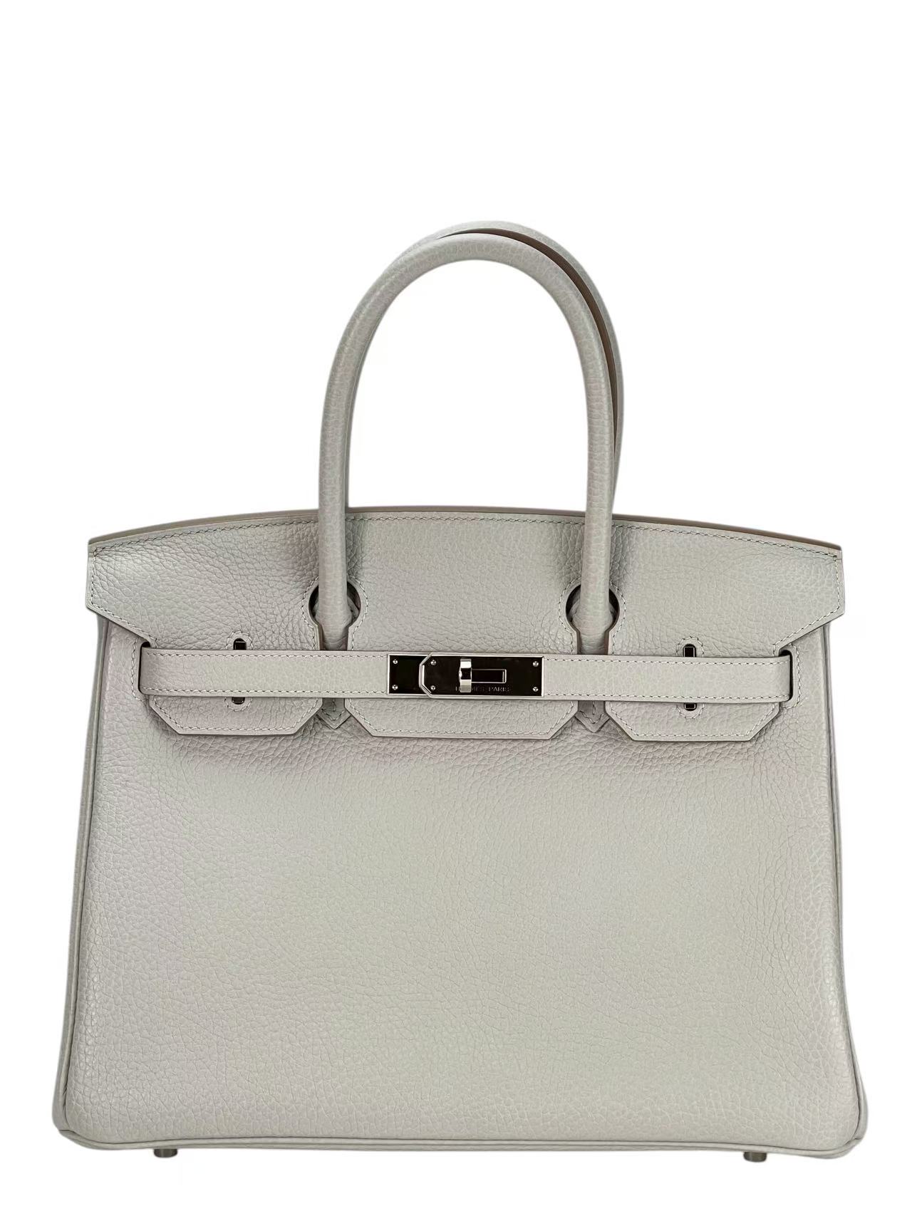HERMES - Birkin 30 Pearl Grey Togo Palladium Hardware 