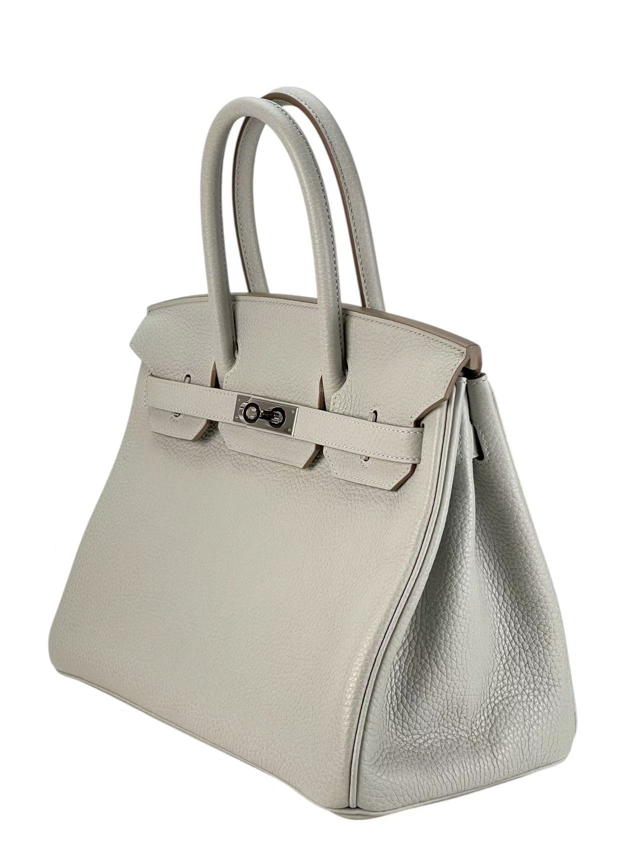 HERMES - Birkin 30 Pearl Grey Togo Palladium Hardware 