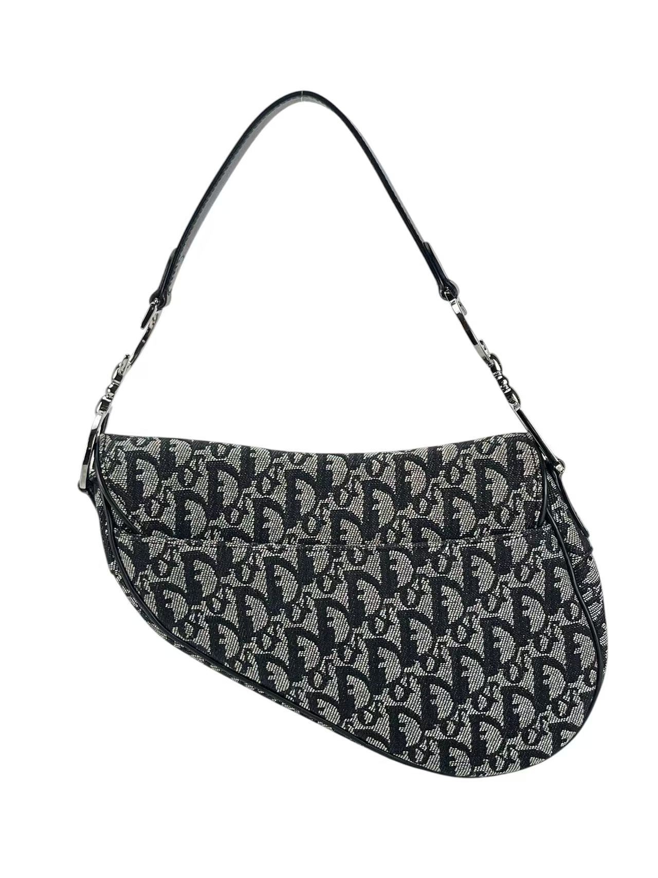 CHRISTIAN DIOR - Black Trotter Saddle Handbag