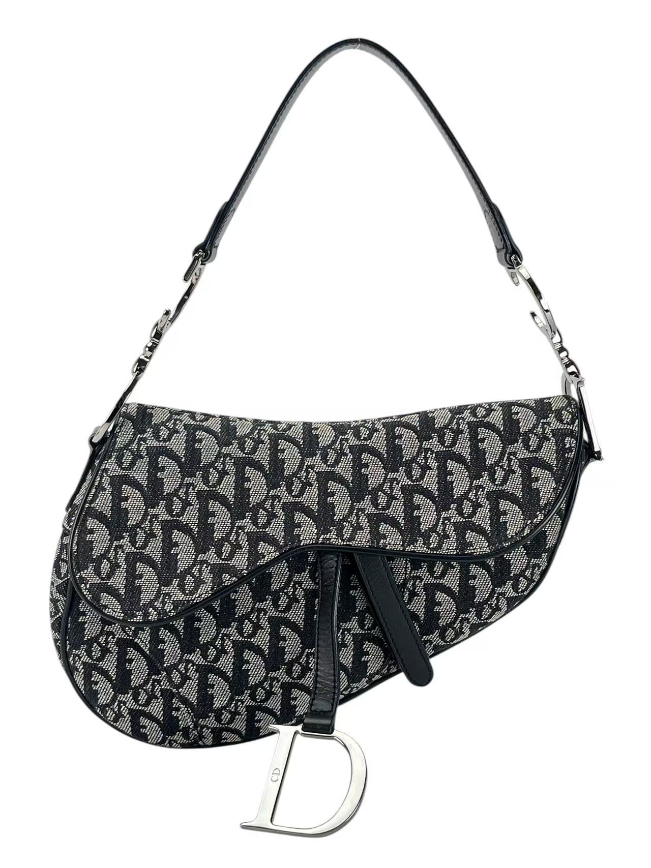 CHRISTIAN DIOR - Black Trotter Saddle Handbag