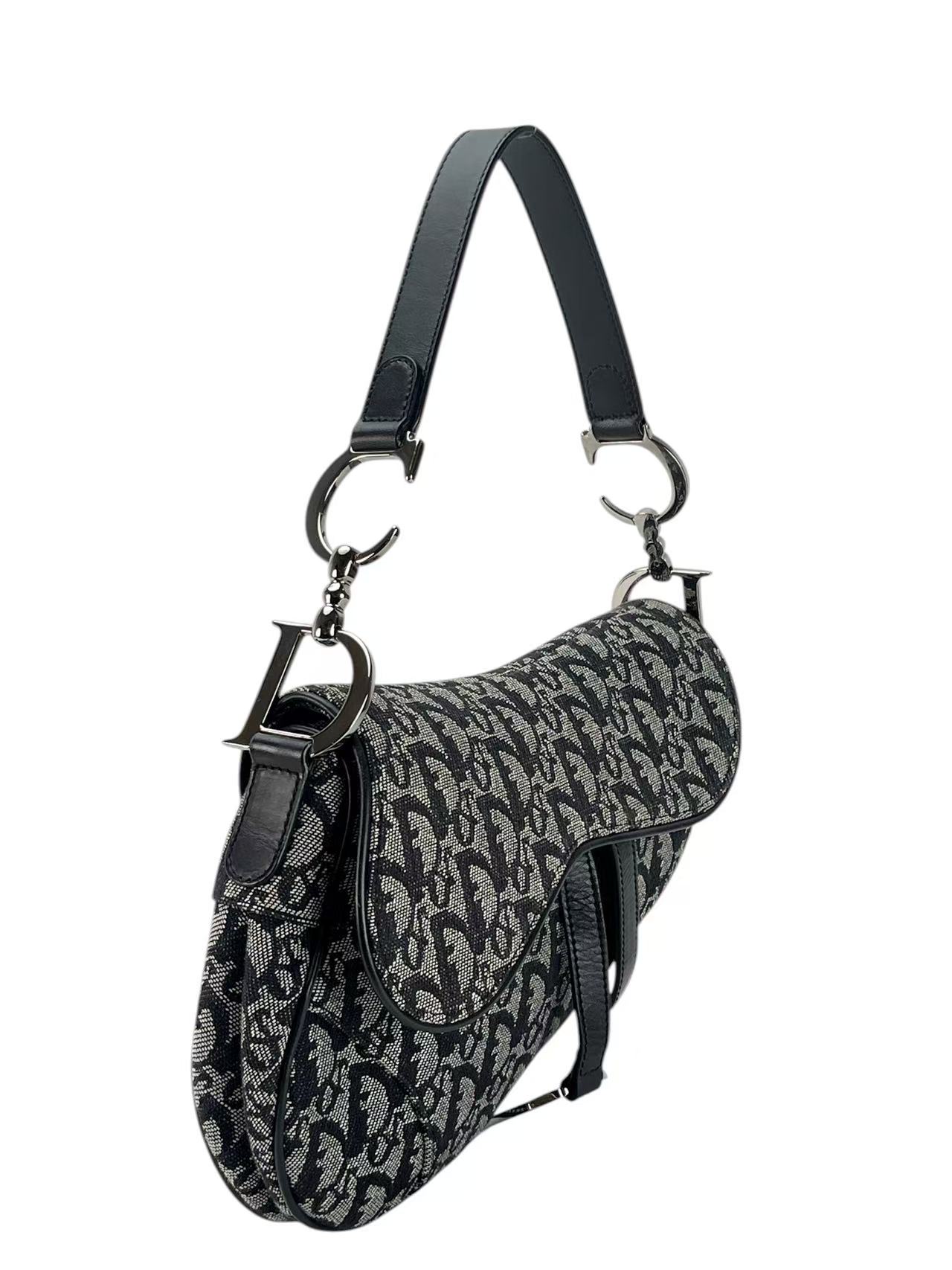 CHRISTIAN DIOR - Black Trotter Saddle Handbag