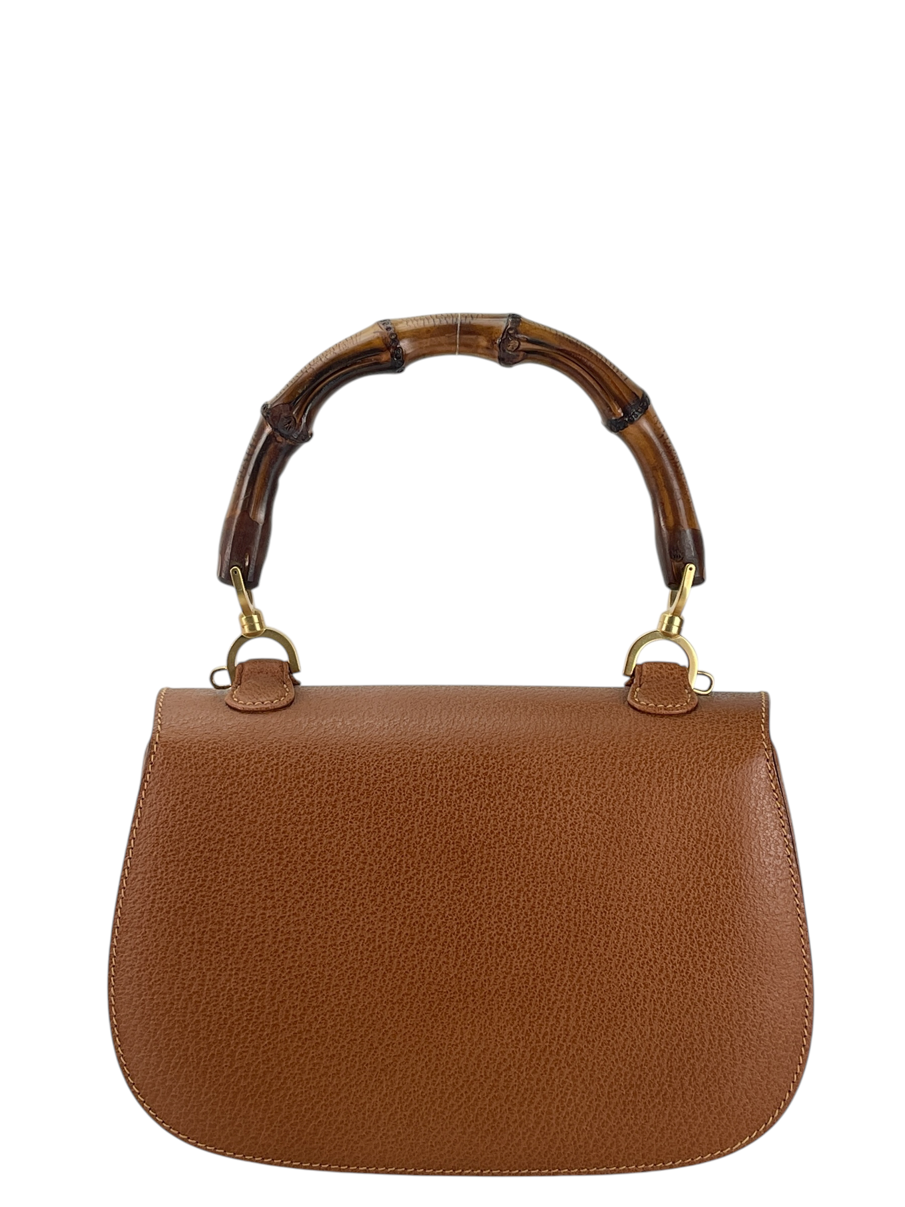 GUCCI - Brown Calfskin Bamboo Handbag