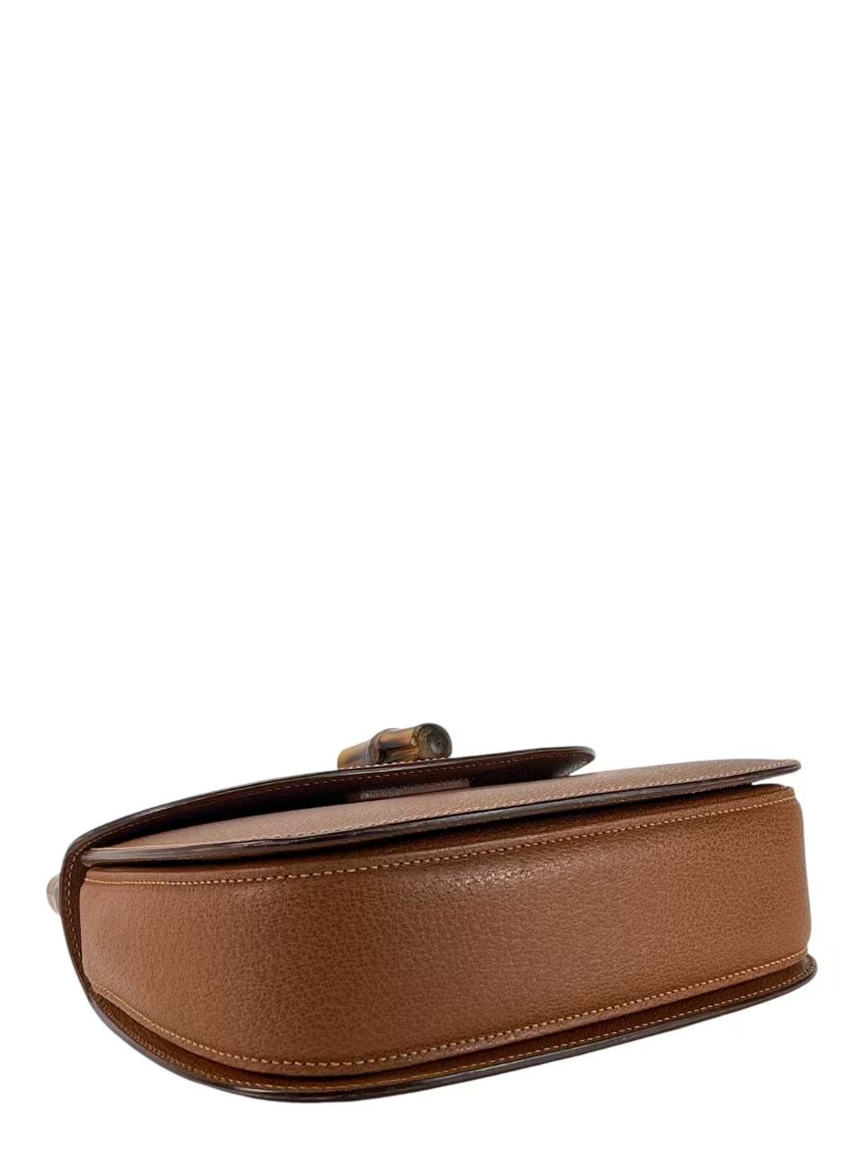 GUCCI - Brown Calfskin Bamboo Handbag