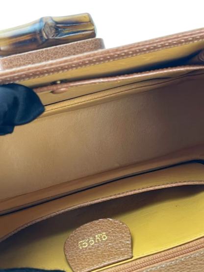 GUCCI - Brown Calfskin Bamboo Handbag