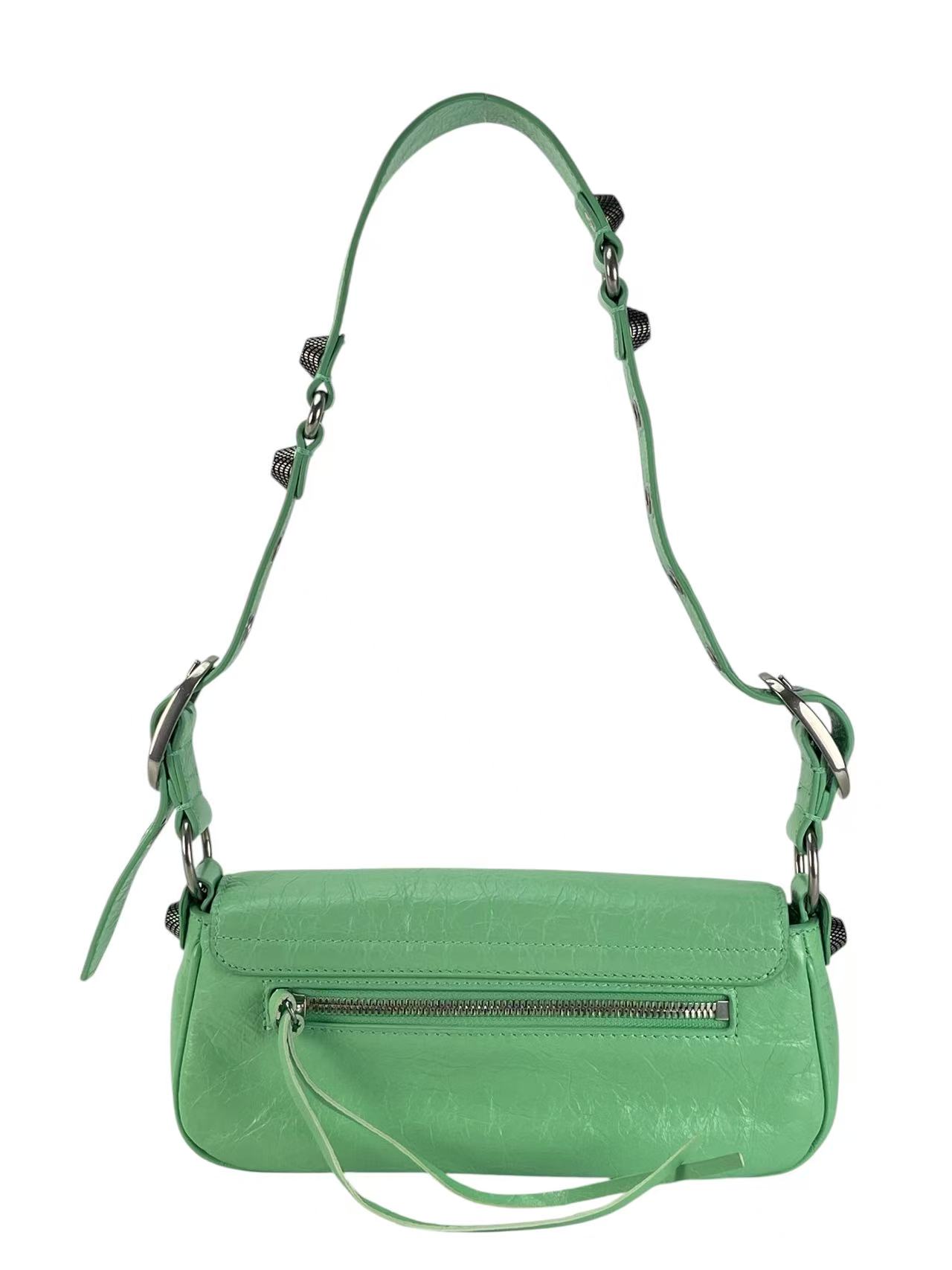 BALENCIAGA - Light Green Calfskin Le Cagole Sling Xs Shoulder Bag