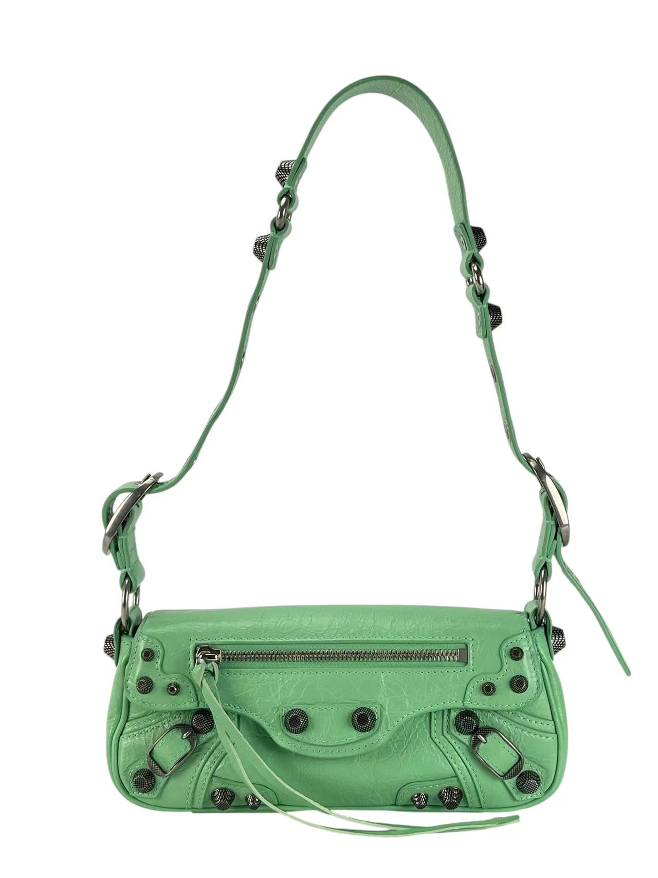 BALENCIAGA - Light Green Calfskin Le Cagole Sling Xs Shoulder Bag