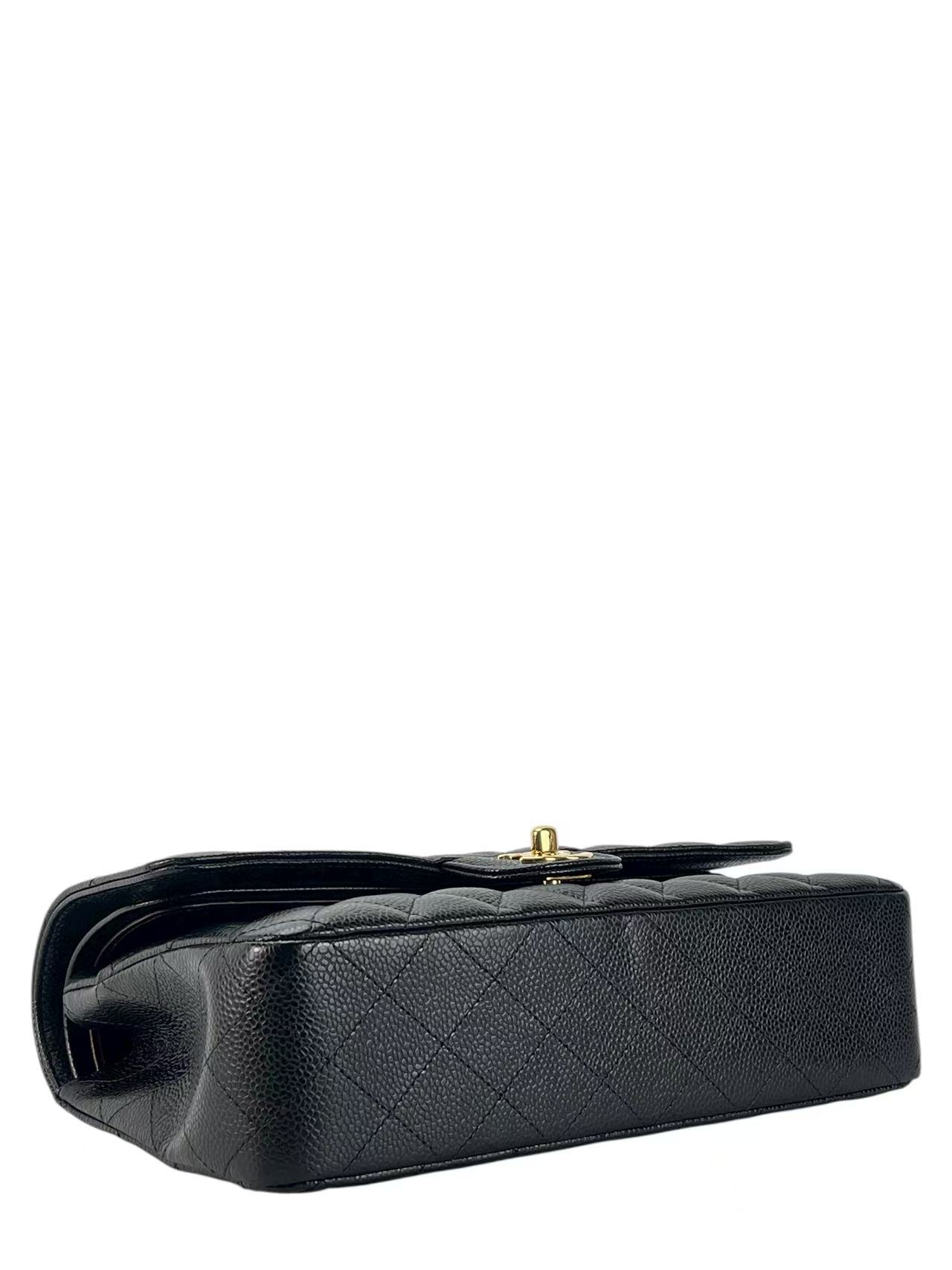 CHANEL - Medium Classic Double Flap Bag Black Caviar Gold Hardware (CF25)