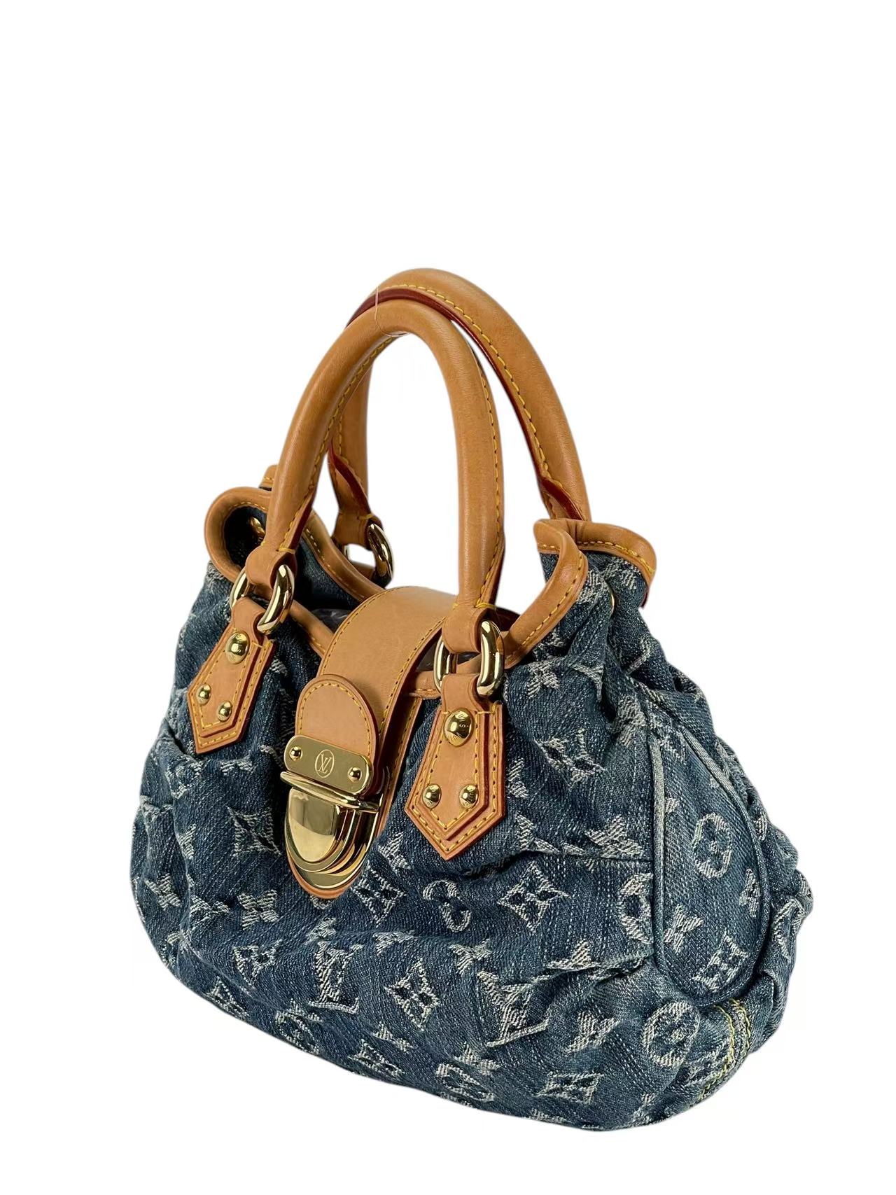 LOUIS VUITTON -  Pleaty Blue Monogram Denim