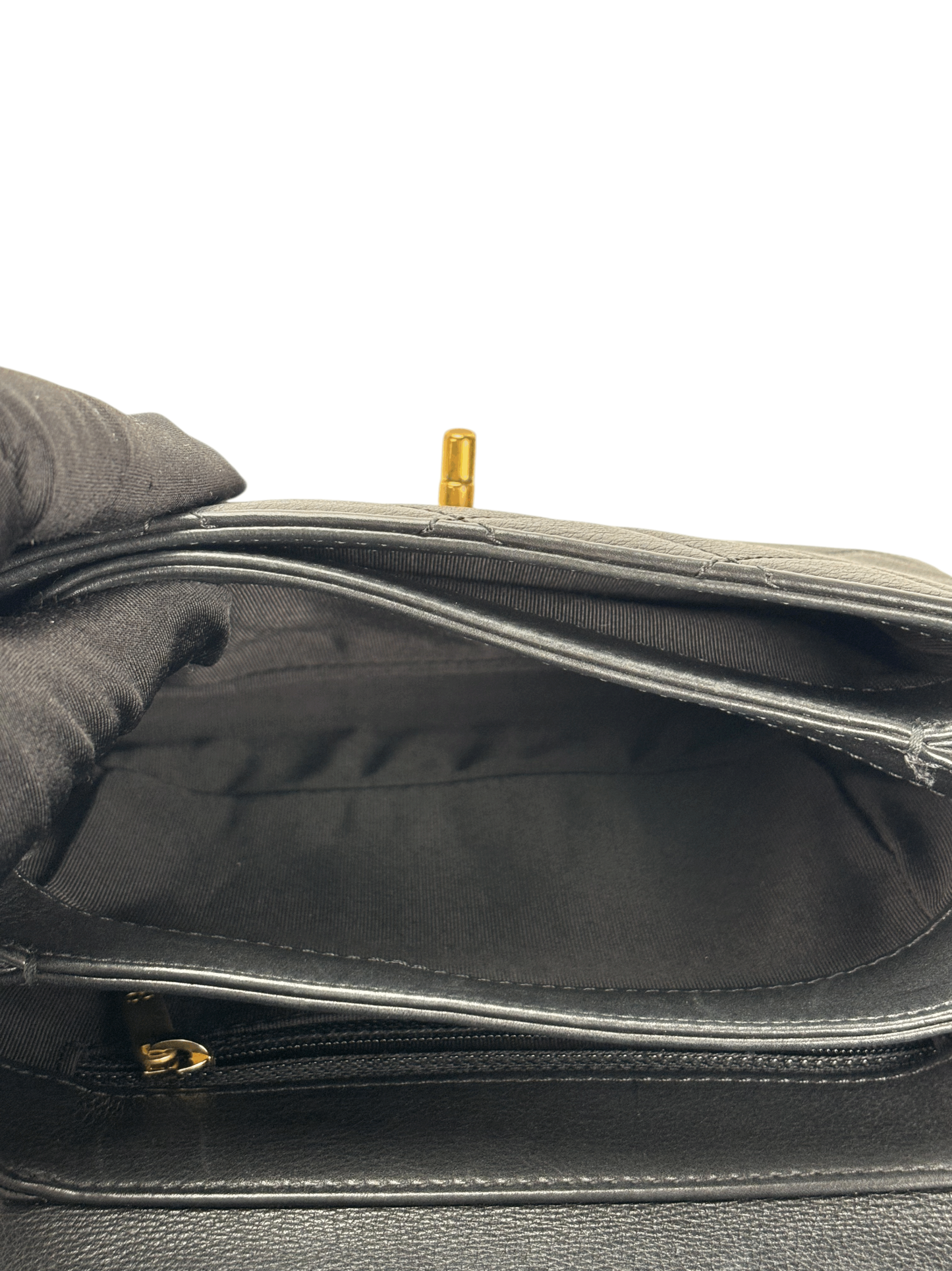 CHANEL - Black Calfskin Matelasse Lambskin 2way Shoulder Bag