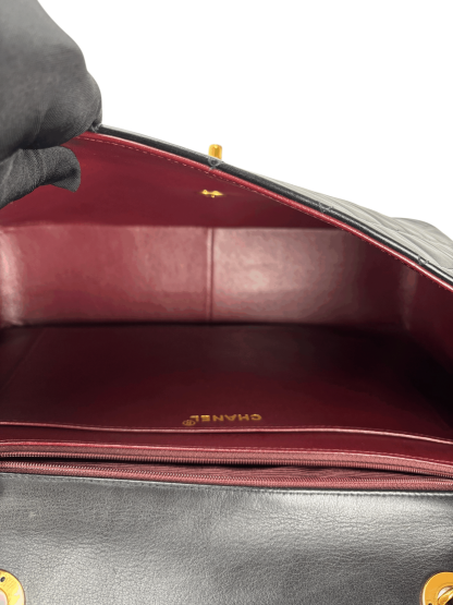 CHANEL - Black Lambskin Jumbo Flap Bag 34