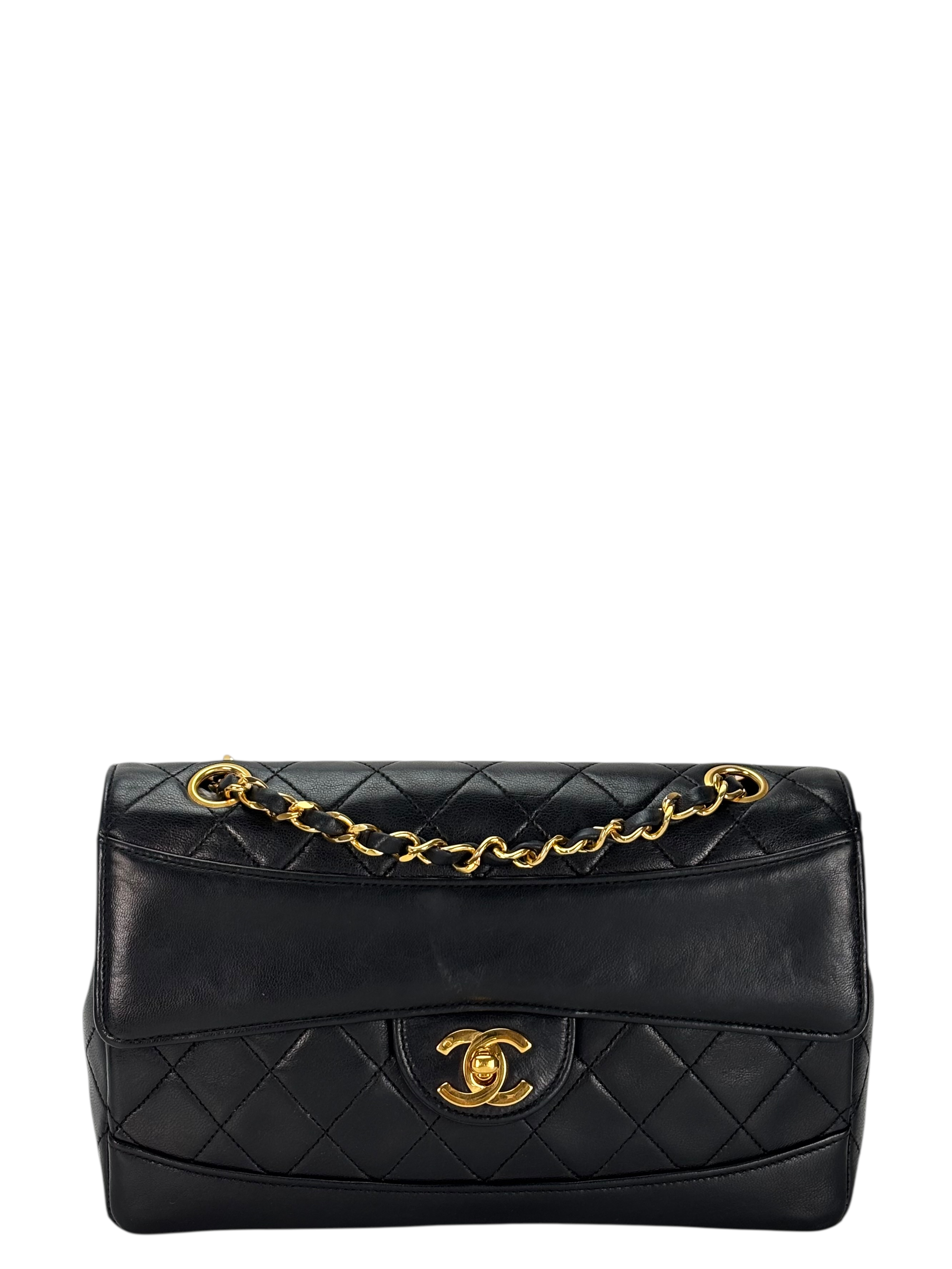 CHANEL - Lambskin Black Matelasse Coco Mark Chain Shoulder Bag