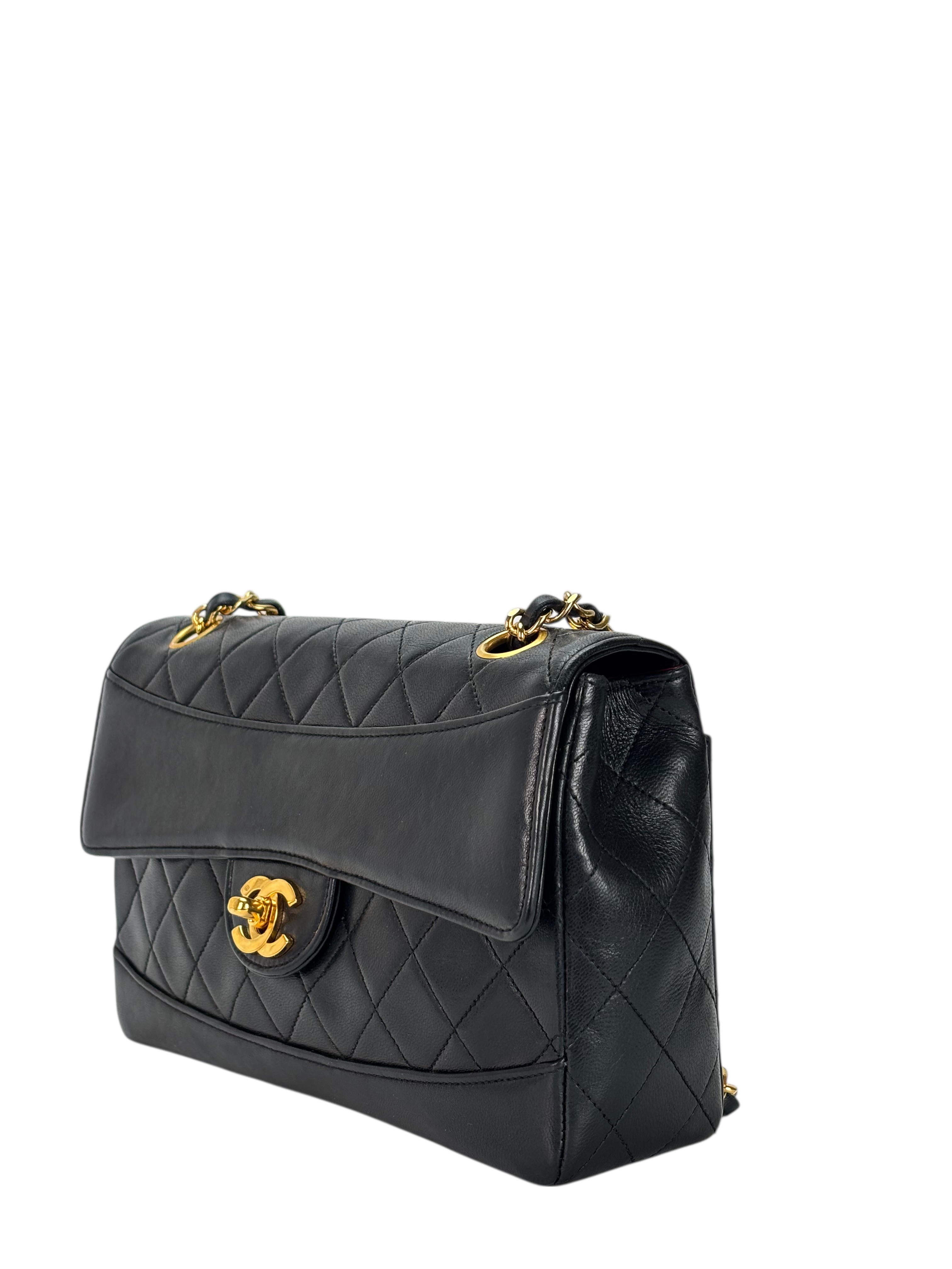 CHANEL - Lambskin Black Matelasse Coco Mark Chain Shoulder Bag