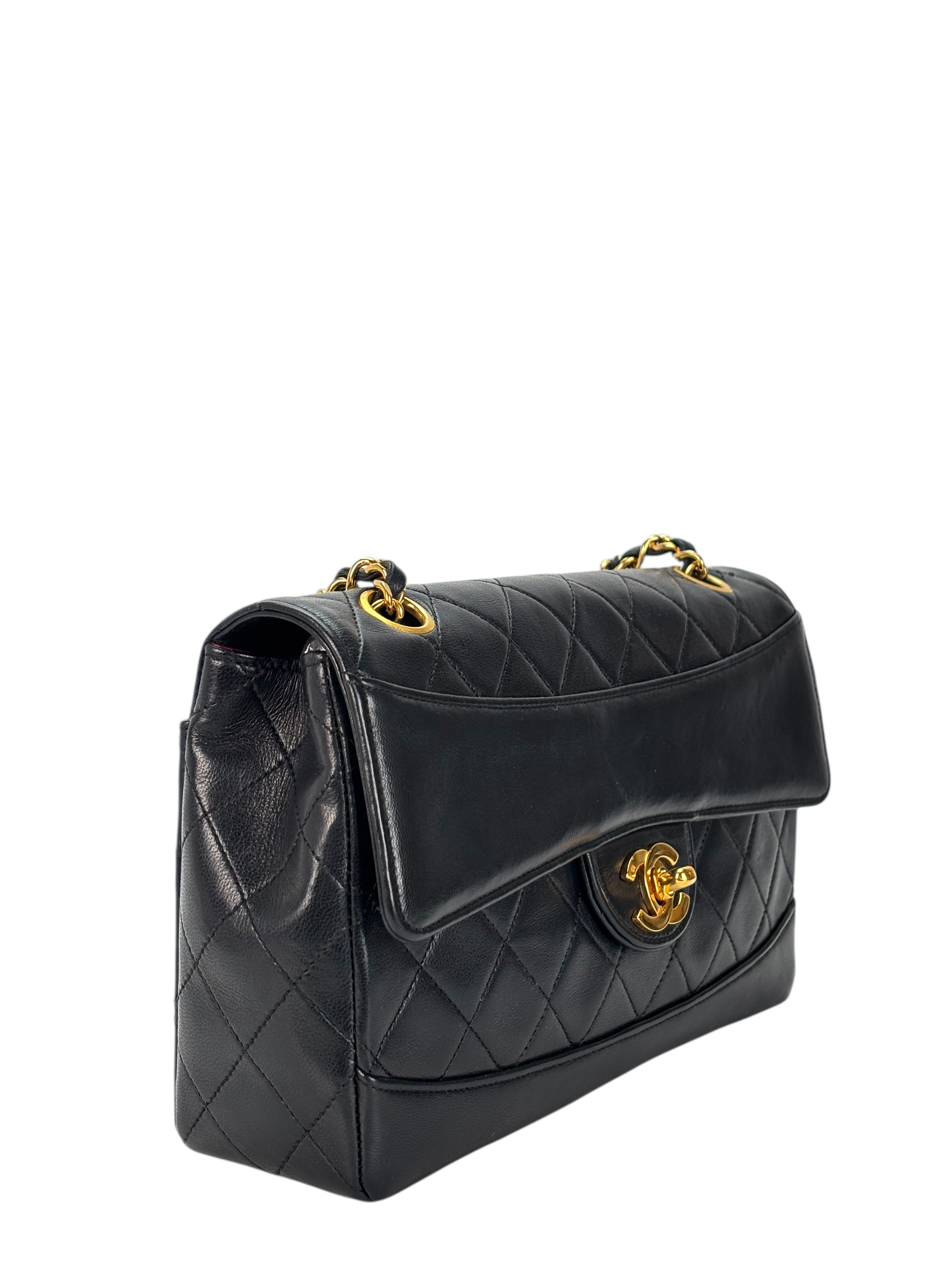 CHANEL - Lambskin Black Matelasse Coco Mark Chain Shoulder Bag