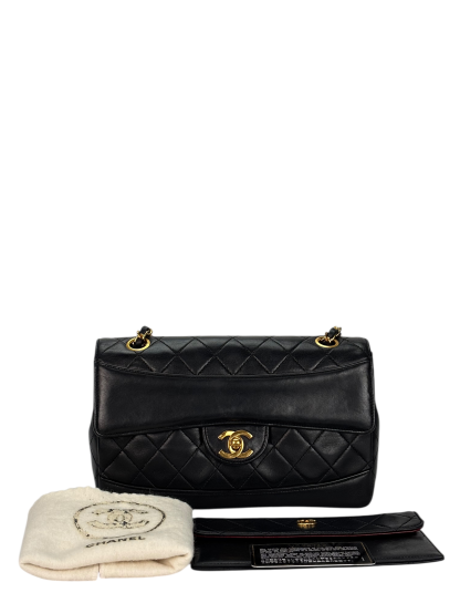 CHANEL - Lambskin Black Matelasse Coco Mark Chain Shoulder Bag