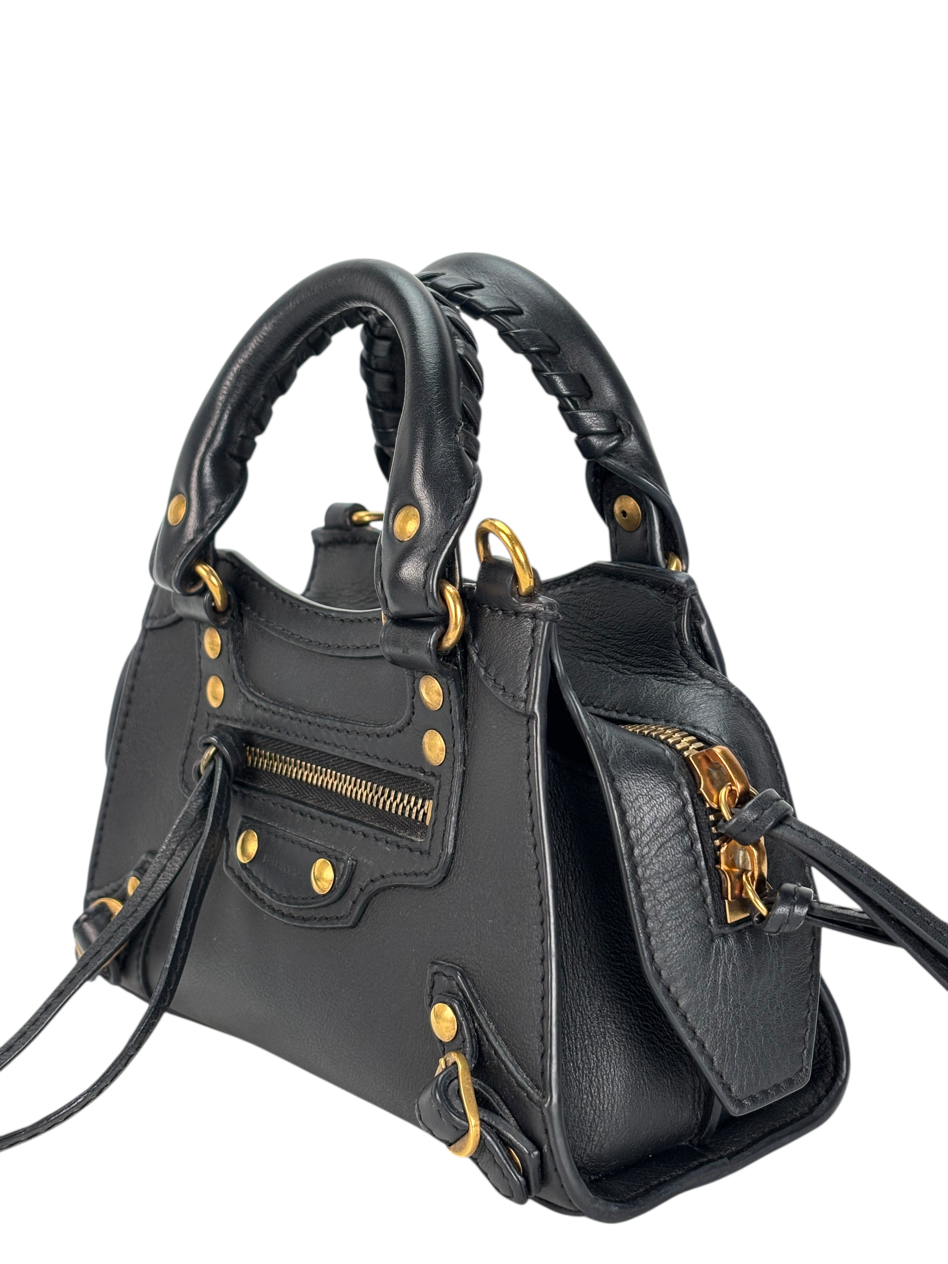 BALENCIAGA - Black Calfskin Neo Classic City Mini Bag