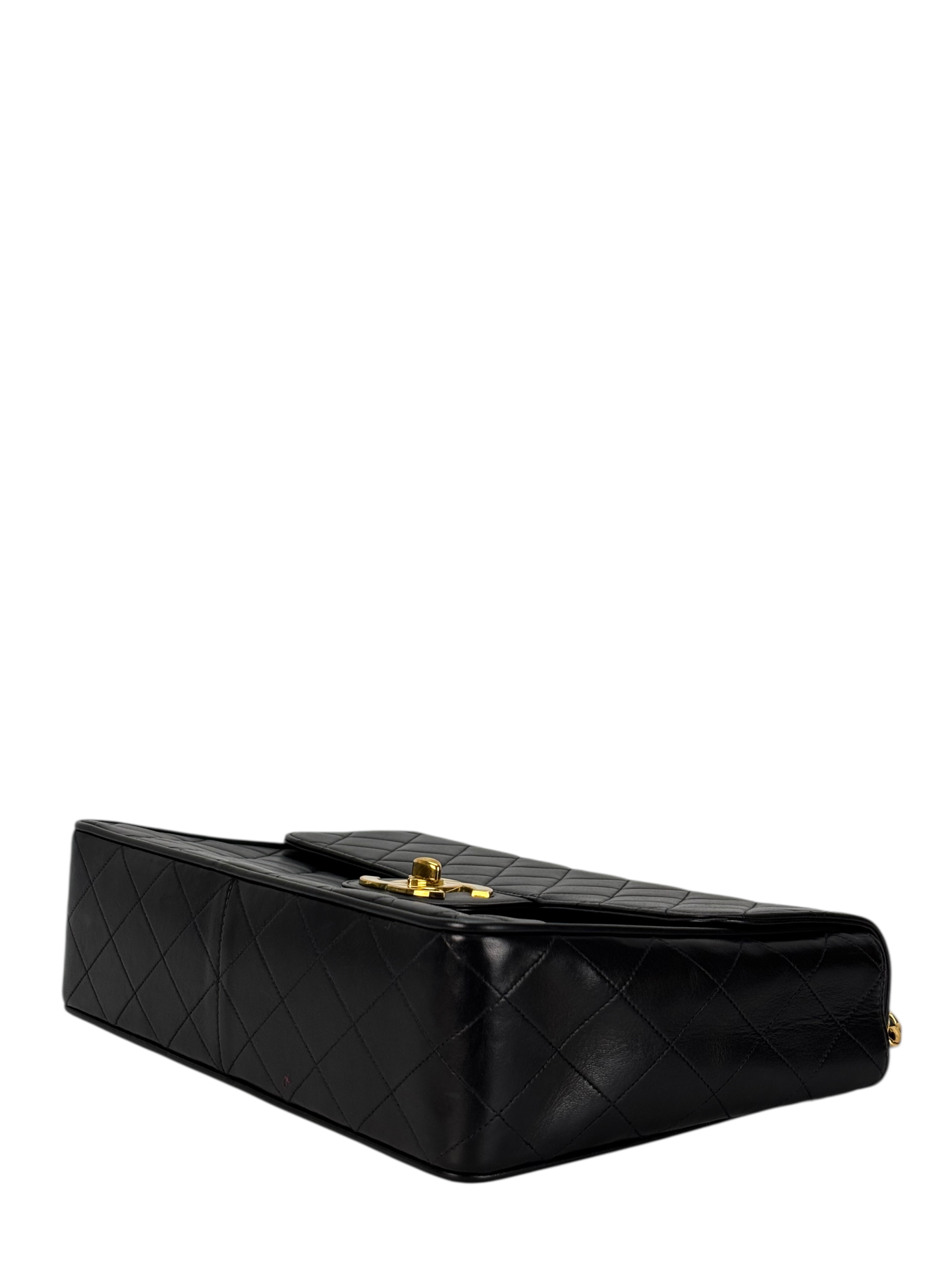 CHANEL - Black Lambskin Jumbo Flap Bag 30