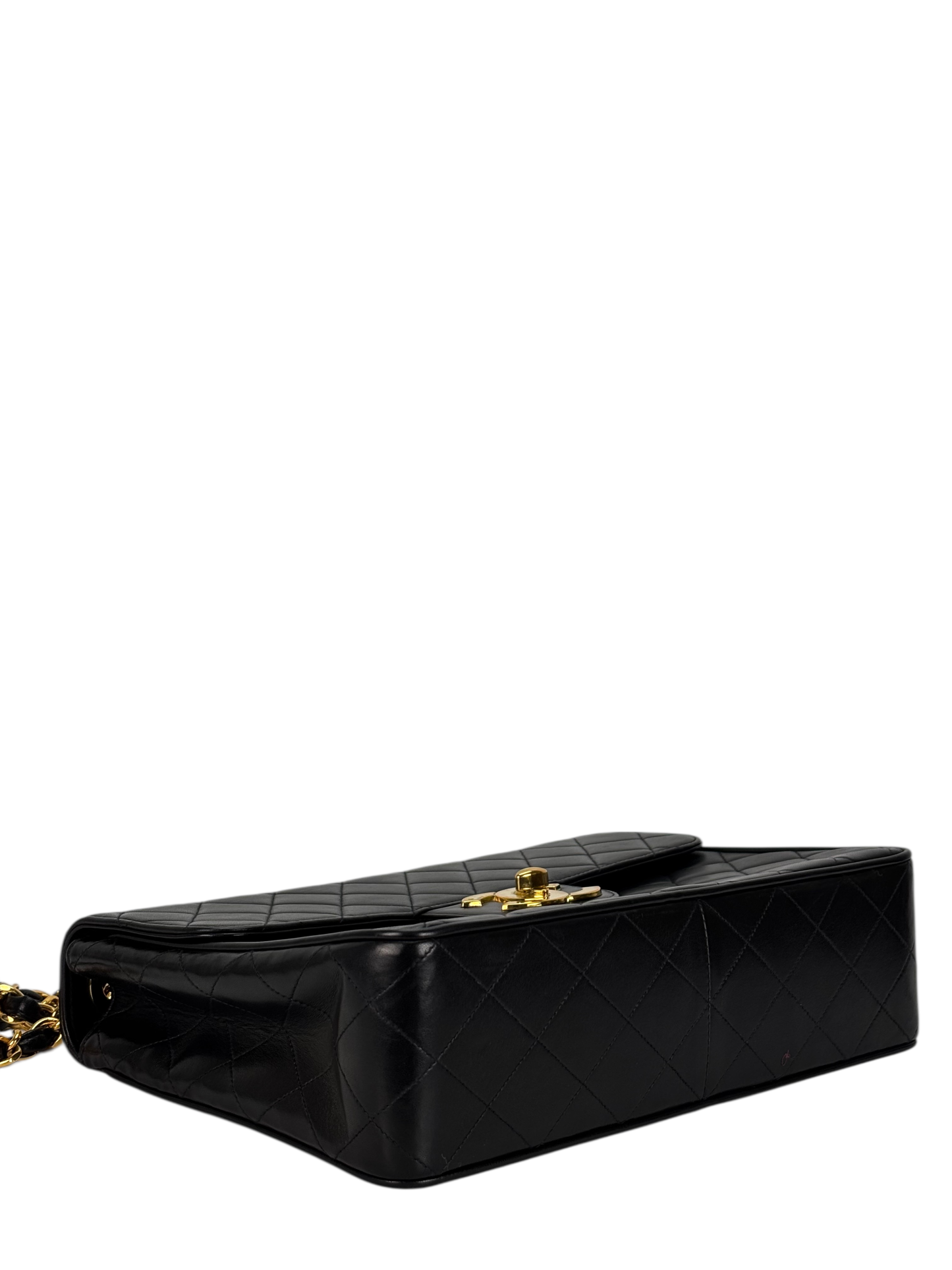 CHANEL - Black Lambskin Jumbo Flap Bag 30