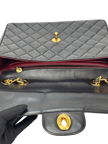 CHANEL - Black Lambskin Jumbo Flap Bag 30