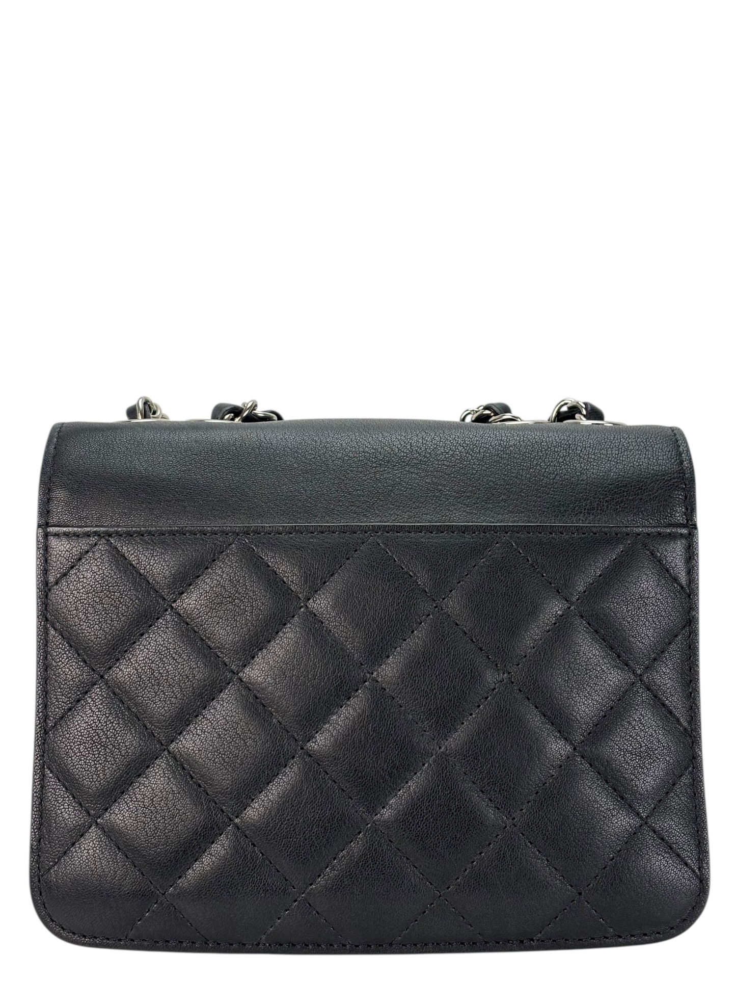 CHANEL - Black Calfskin Mini CC Box Flap Grained Bag