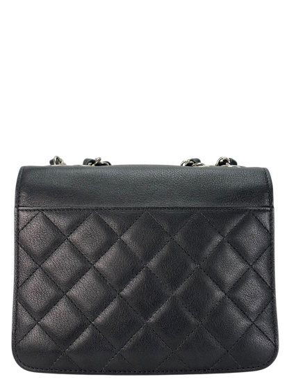 CHANEL - Black Calfskin Mini CC Box Flap Grained Bag