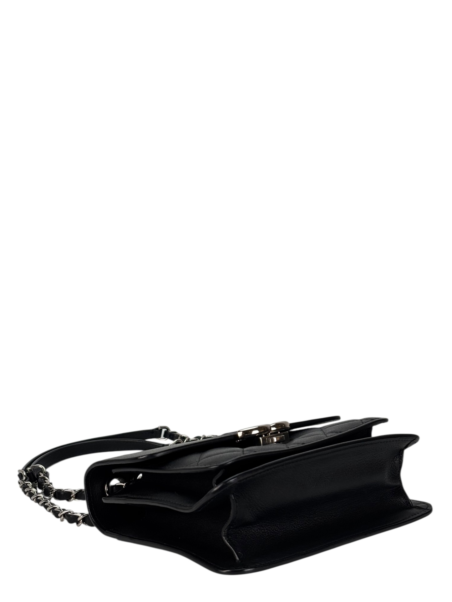CHANEL - Black Calfskin Mini CC Box Flap Grained Bag