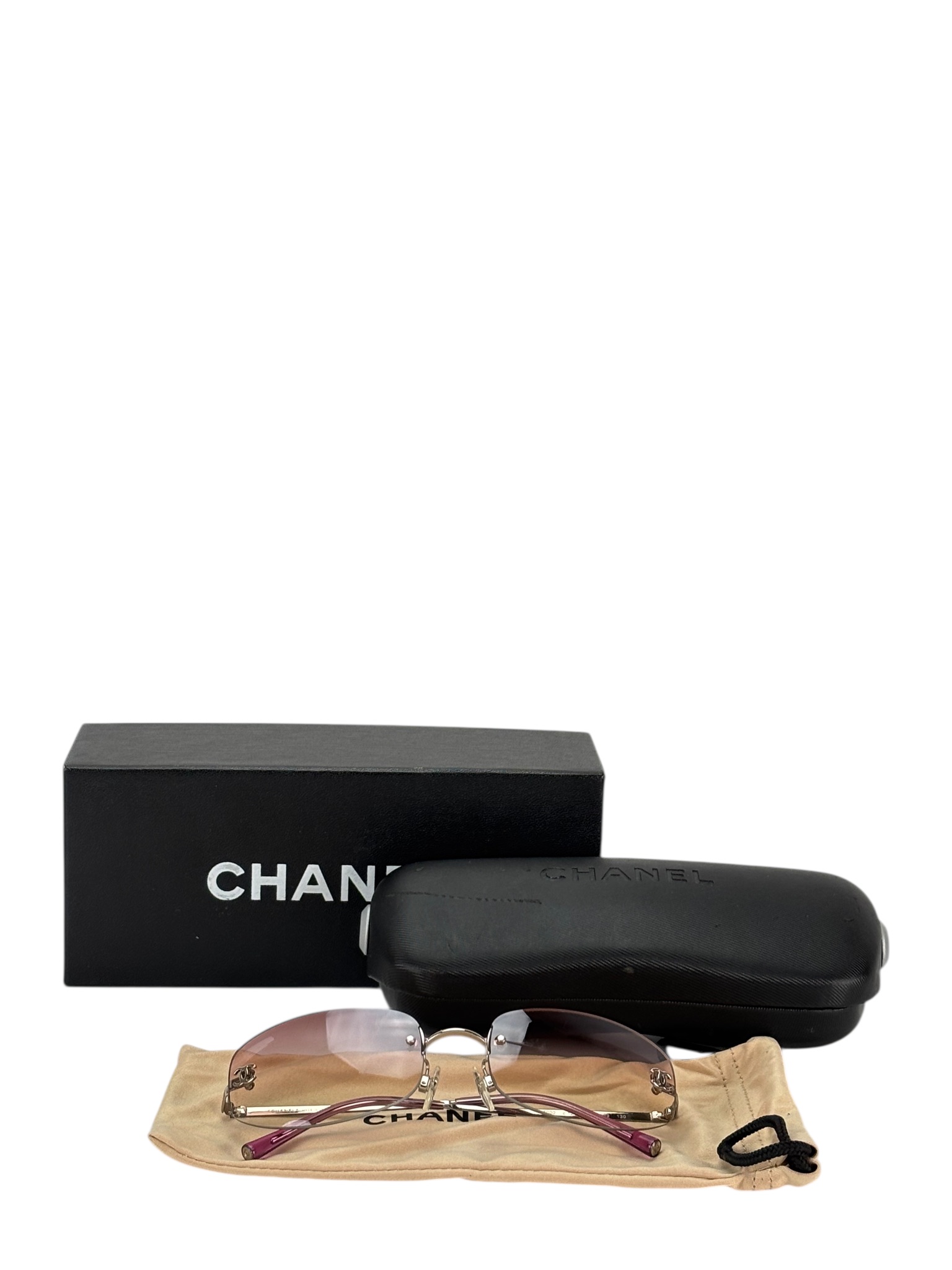 CHANEL - Sunglasses Gradient Purple Coco Mark Rimless 