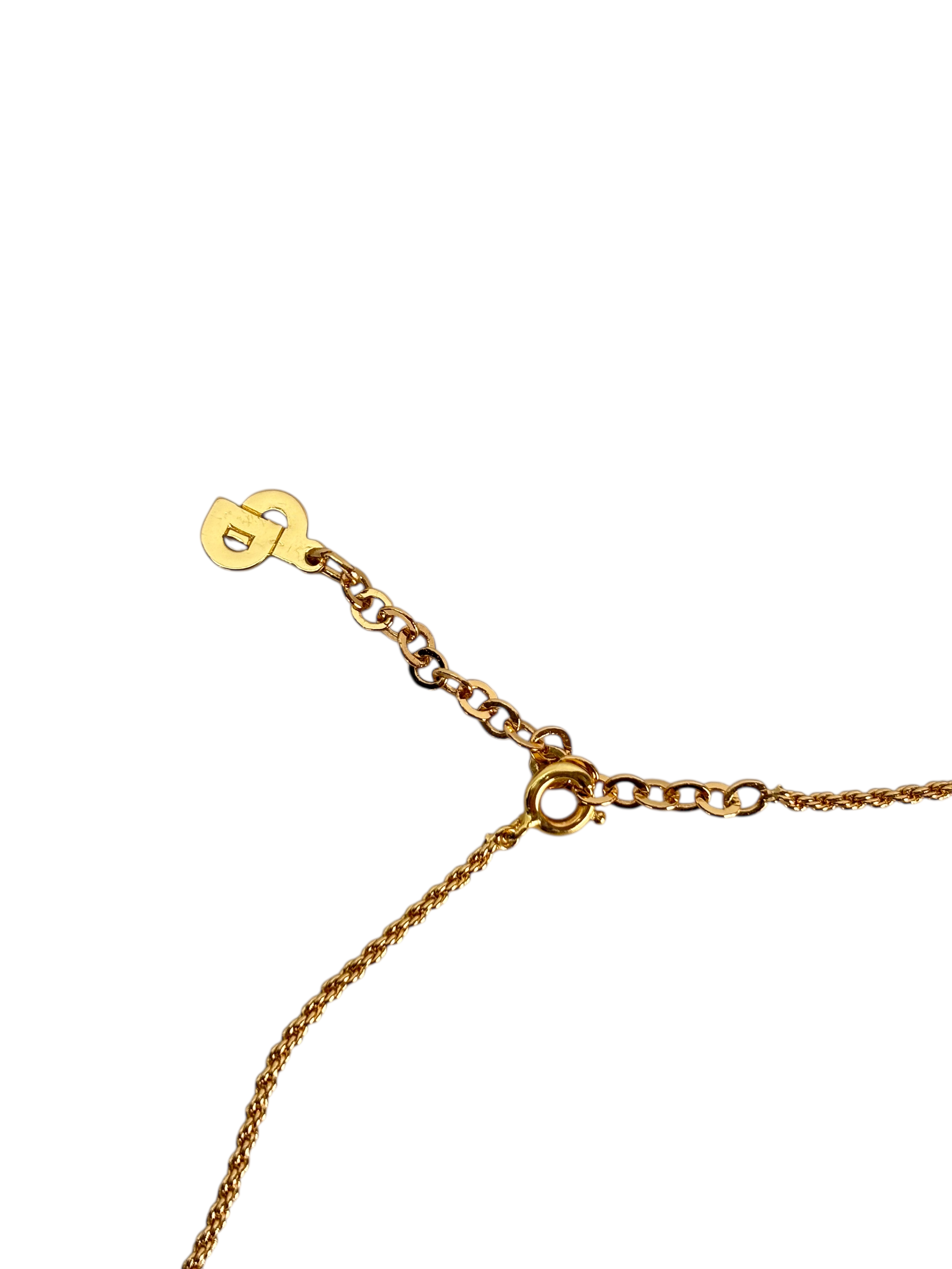 CHANEL - Gold CD Logo Metal Necklace 