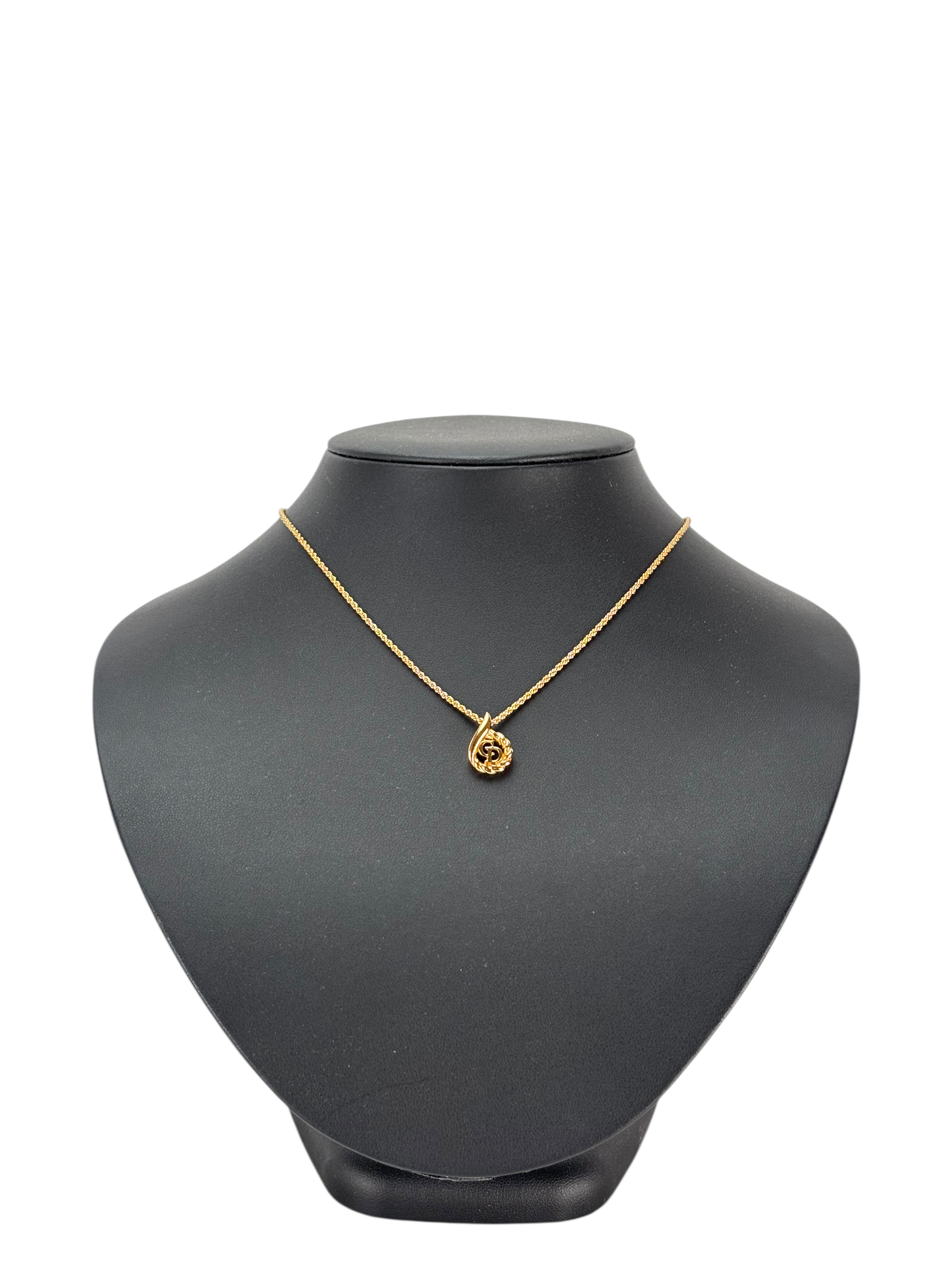 CHANEL - Gold CD Logo Metal Necklace 