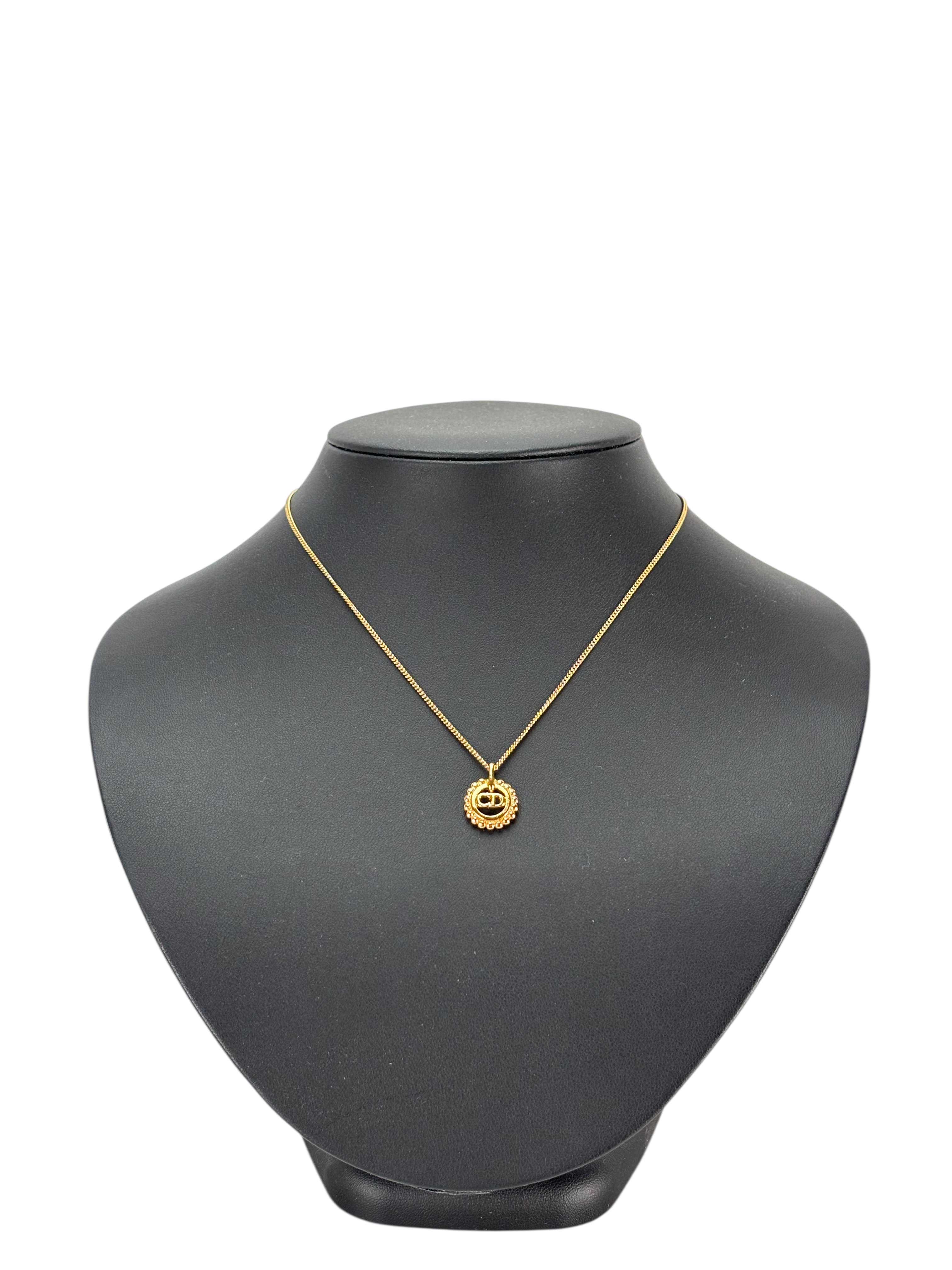 DIOR - Gold CD Logo Metal Necklace 