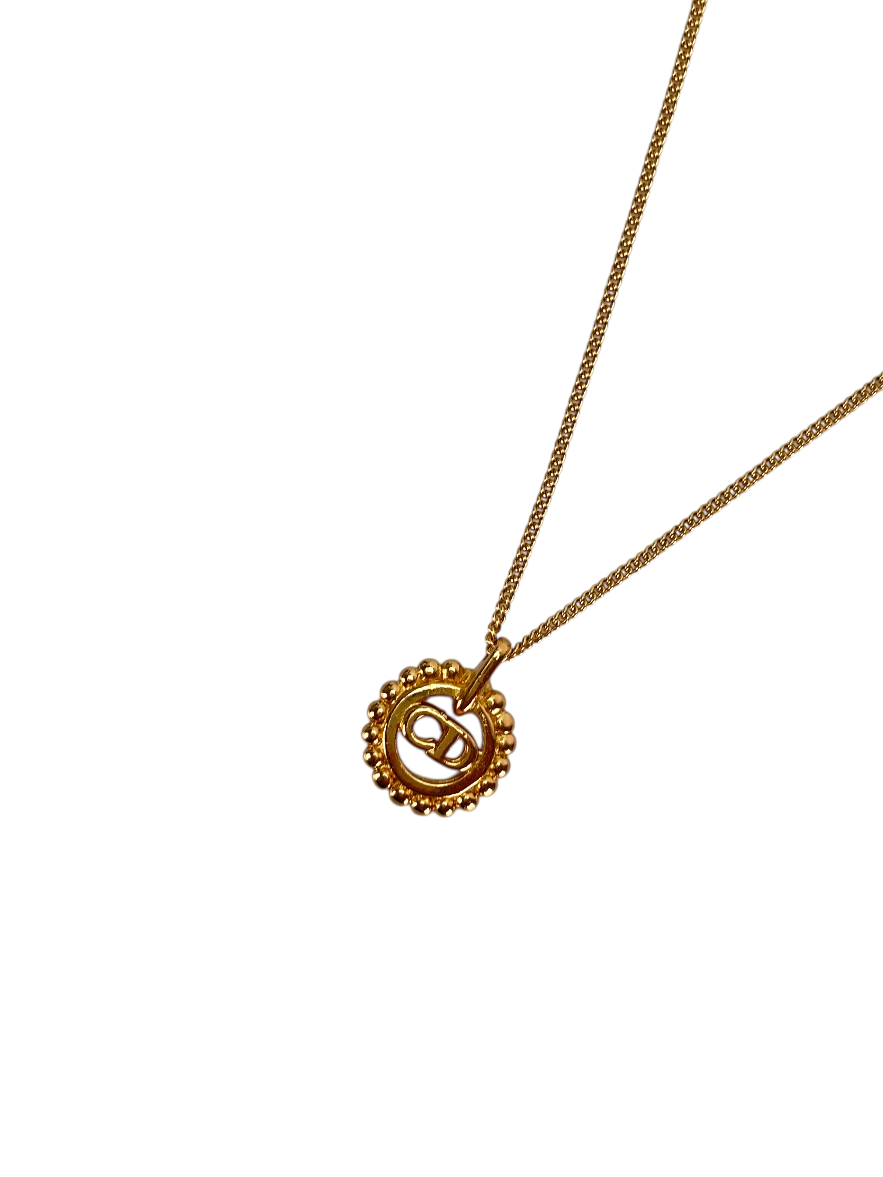DIOR - Gold CD Logo Metal Necklace 