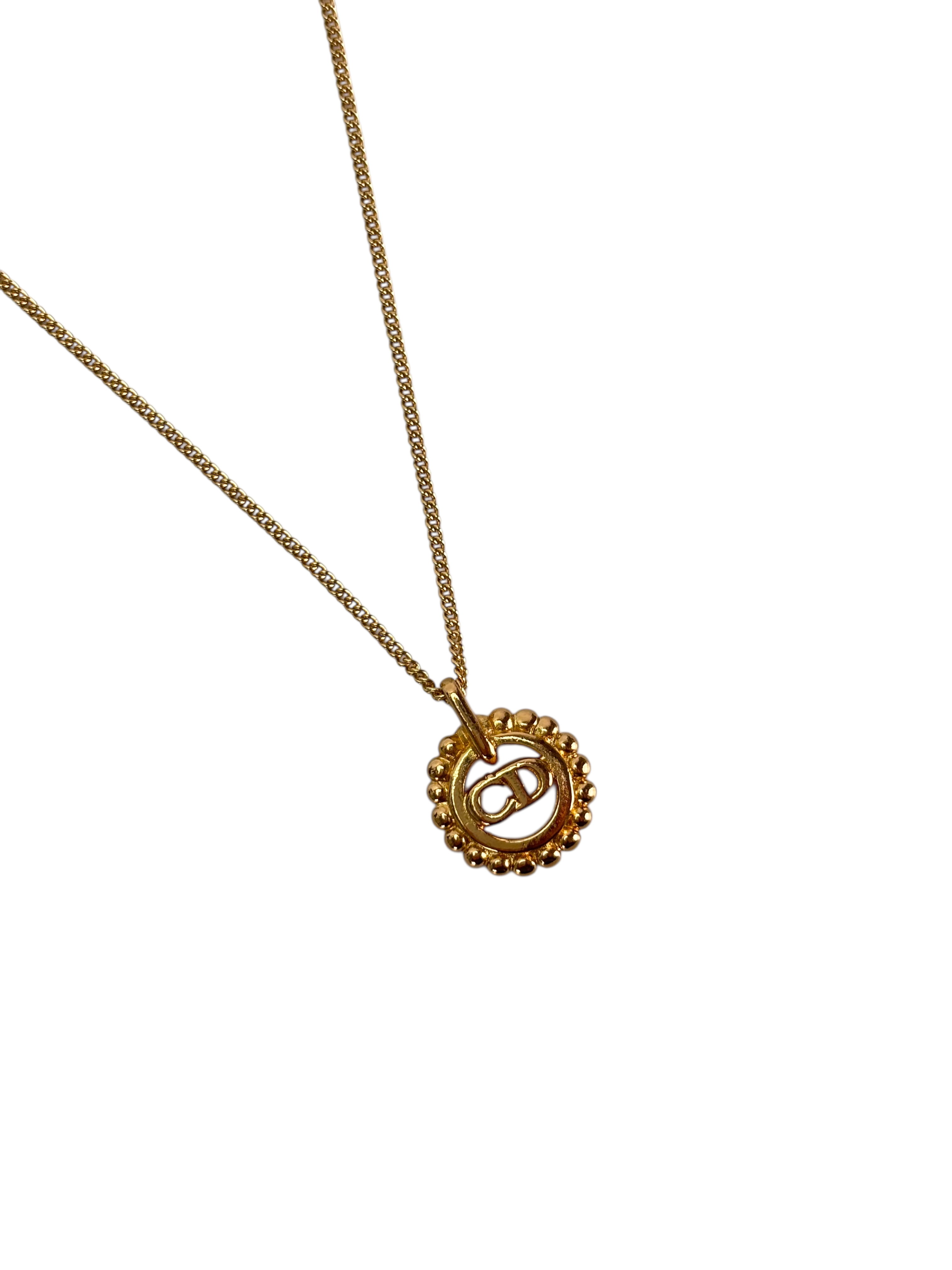 DIOR - Gold CD Logo Metal Necklace 
