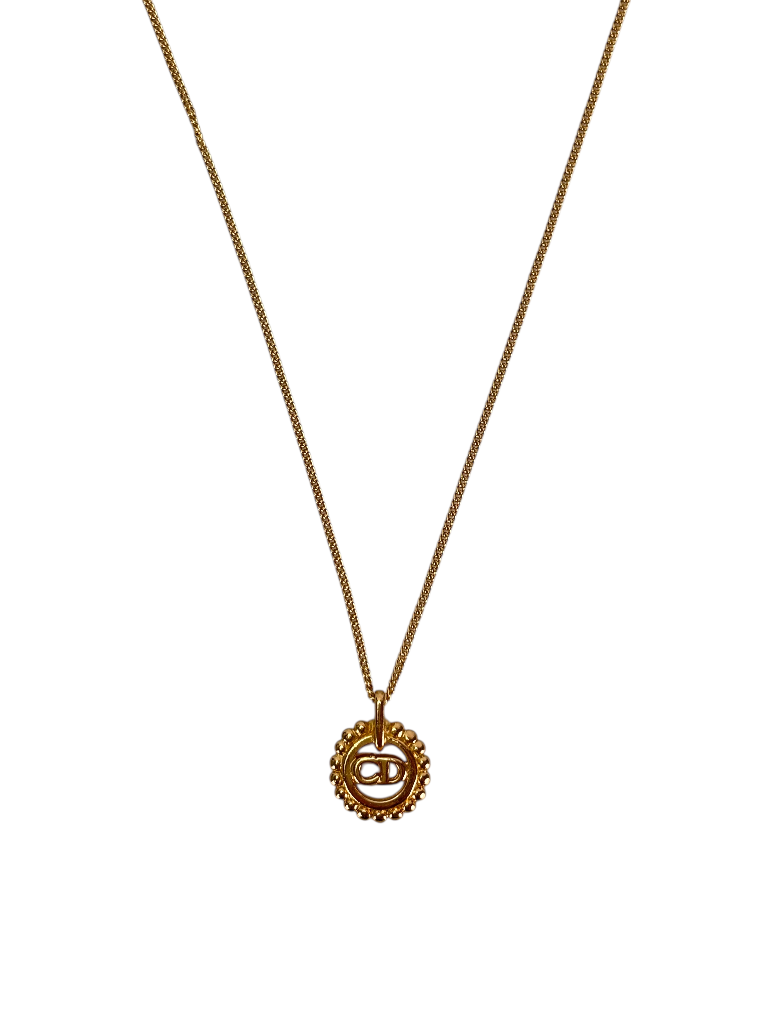 DIOR - Gold CD Logo Metal Necklace 